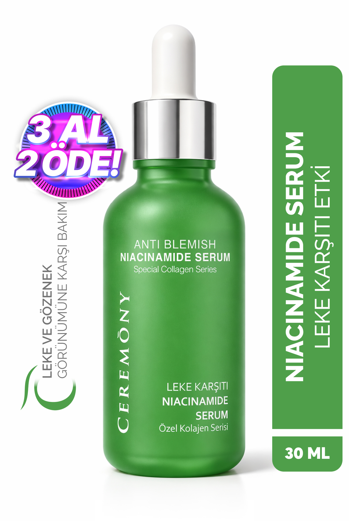 Ceremony Niacinamide Serum 30 ml | Gözenek Sıkılaştırıcı Yağ Dengeleyici Akne Karşıtı