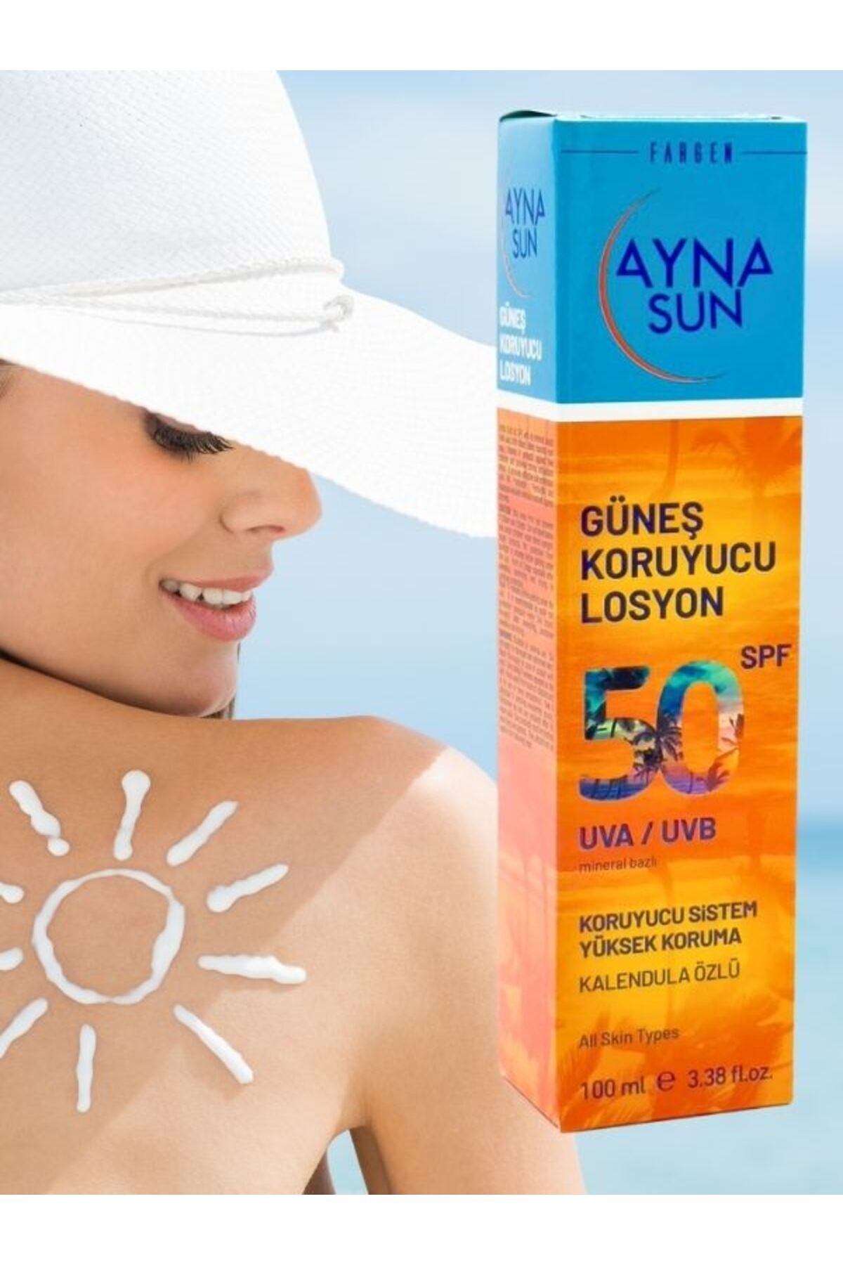 genel tr Kalendula Özlü Güneş Koruyucu Losyon 50 Spf Mineral Bazlı 100 ml Güneş Kremi