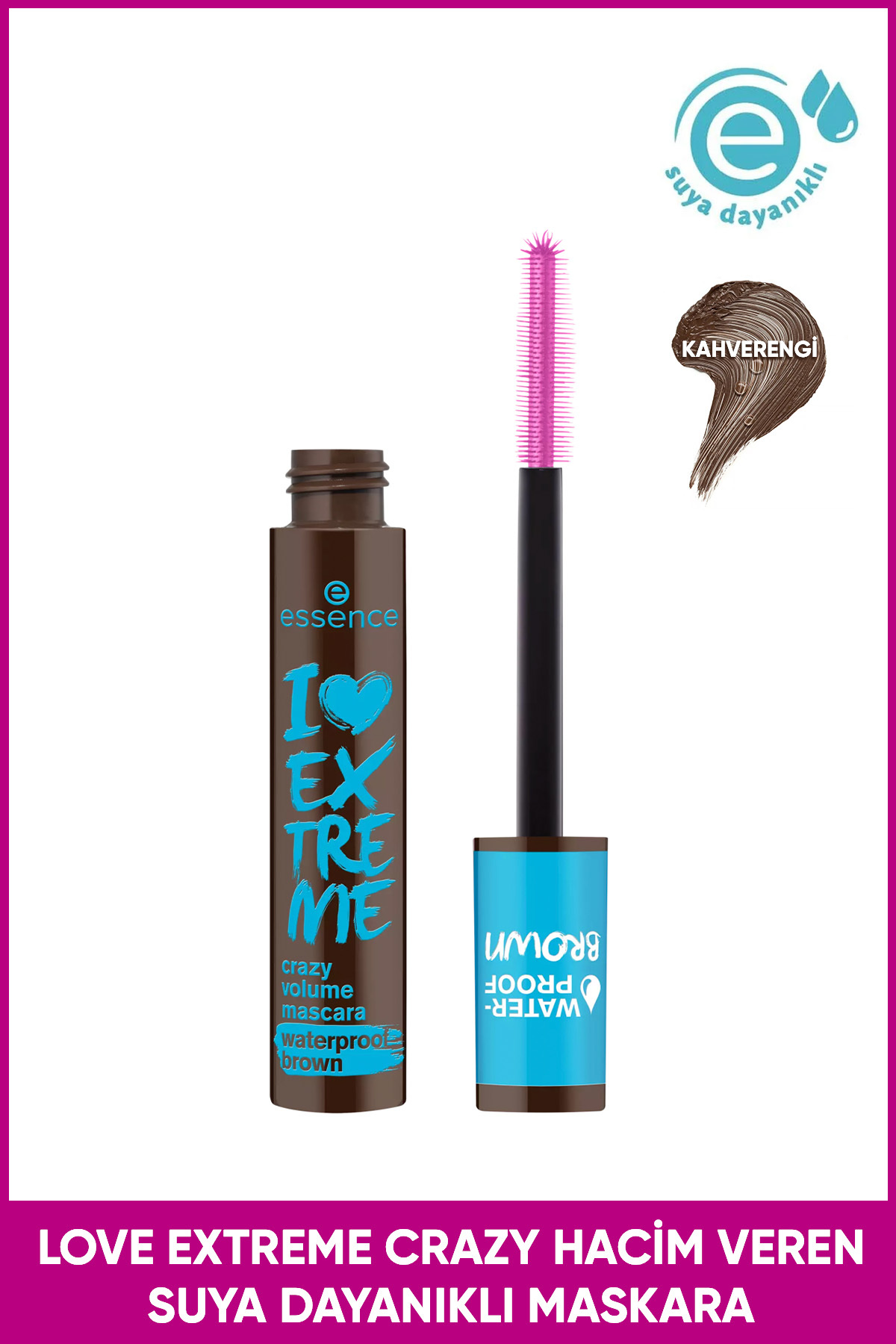 Essence I Love Extreme Crazy Volume Mascara Waterproof Brown 01