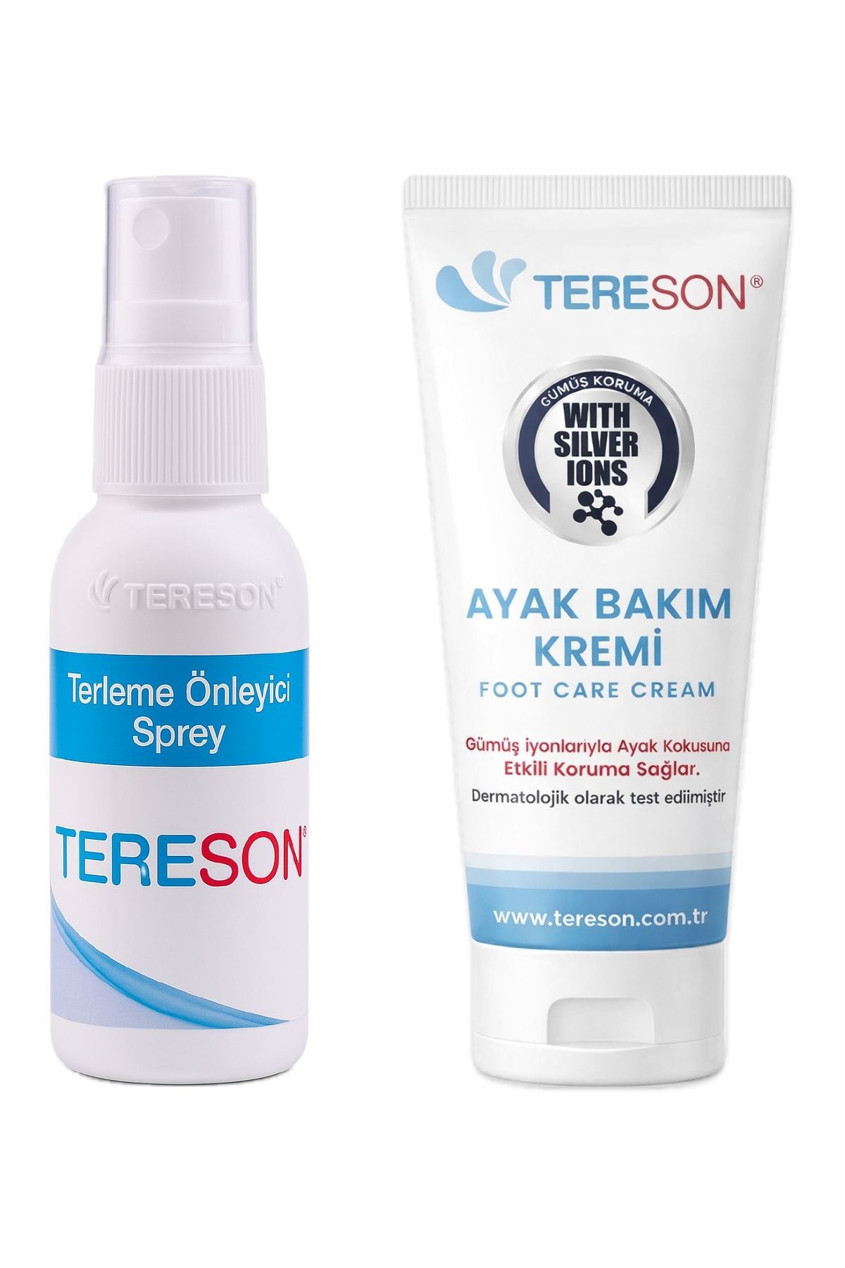 Tereson Terleme Önleyici Sprey 50 ml + Koku Karşıtı Ayak Bakım Kremi Gümüş Iyonlu 50 ml
