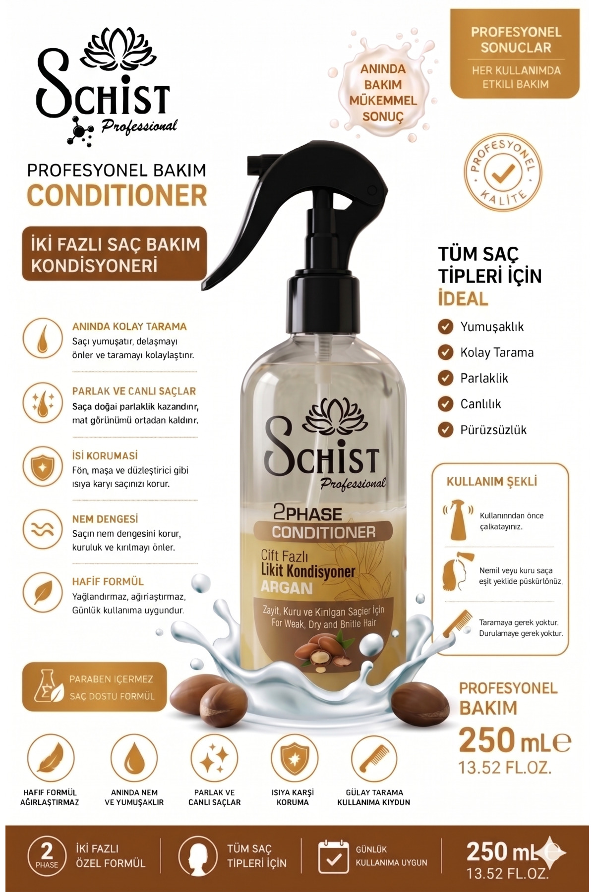 Shist Professional Argan Yağlı Saç Bakım Sütü 250 ml
