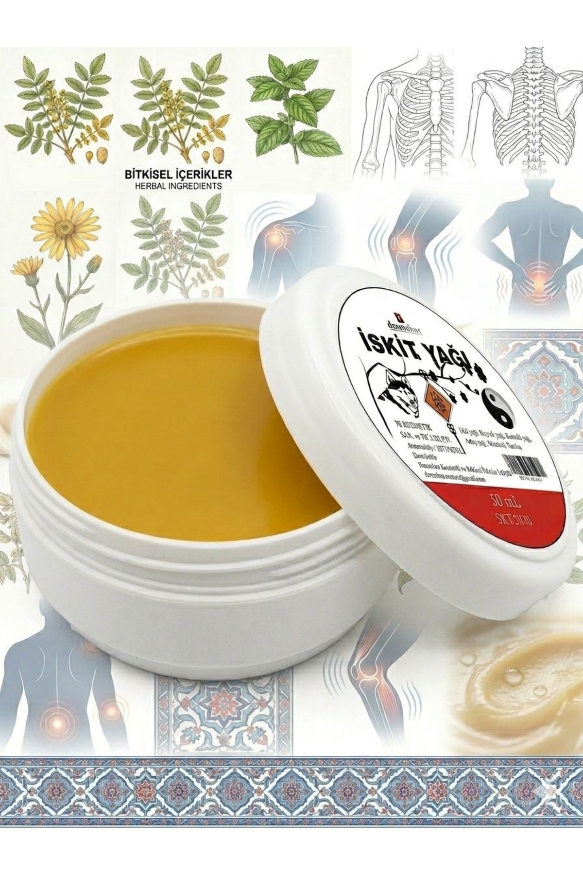 Dermabor İskit Yağı Kremi 50mL Kuyruk yağı, Karanfil , Ardıç yağı , Mentol Katkılı Krem Kremi