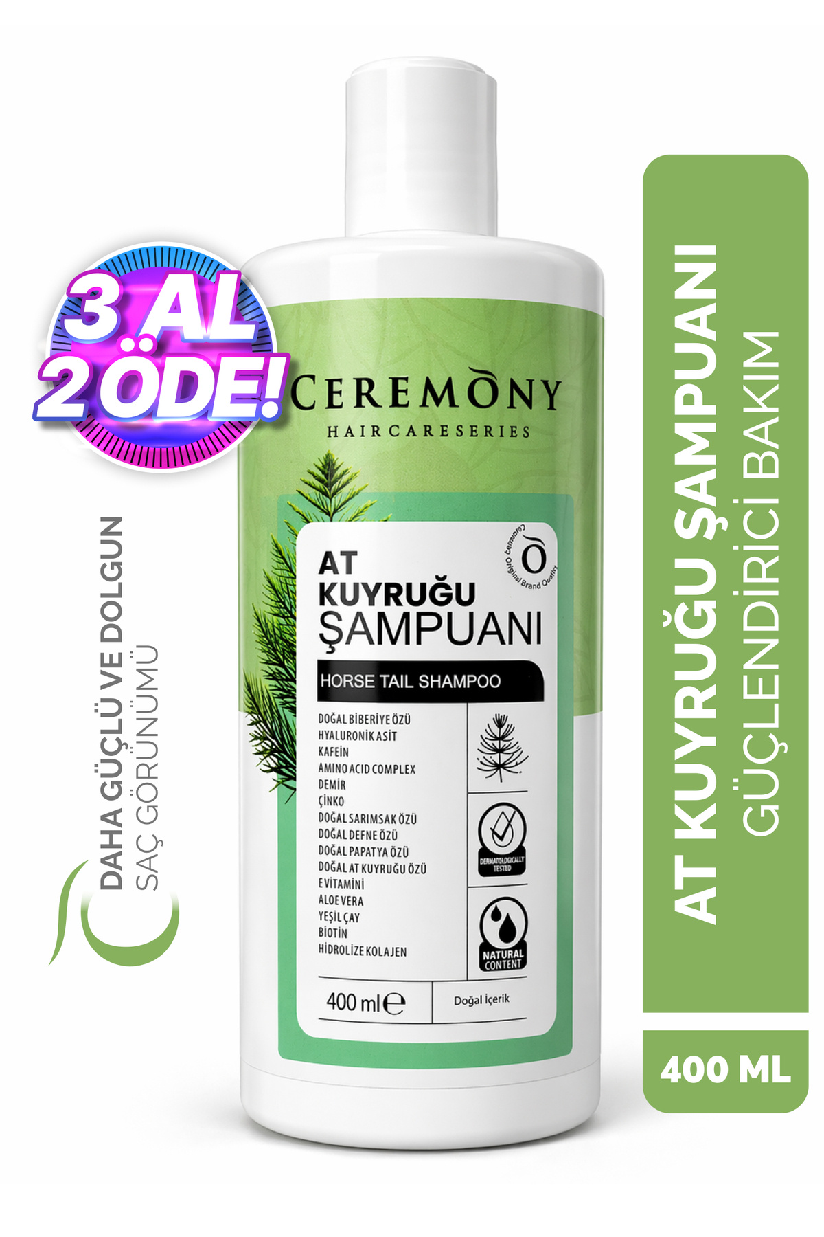 Ceremony At Kuyruğu,Biberiye ve Hyalüronik İçeren 15 Bileşenli Şampuan 400ml