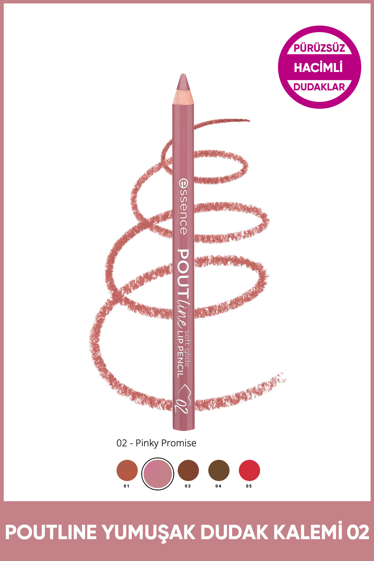 Essence POUTline yumuşak Uçlu Dudak Kalemi No: 02