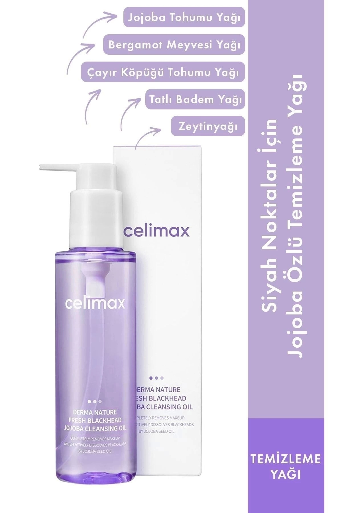 Celimax Jojoba Yağı Içeren Siyah Nokta Ve Makyaj Temizleme Yağı Fresh Blackhead Jojoba Cleansing Oil 150 ml