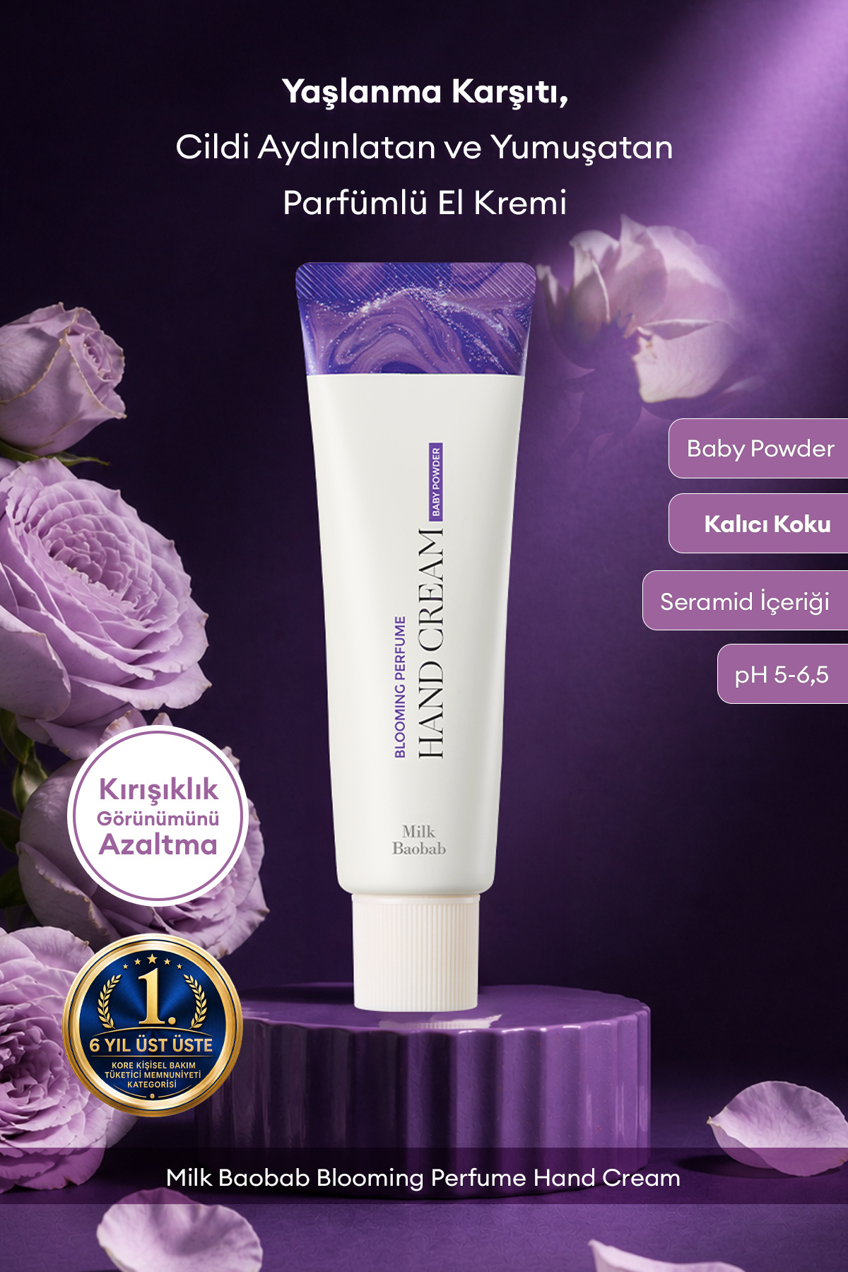 Milk Baobab Yaşlanma Karşıtı Yumuşatıcı Parfümlü El Kremi Blooming Perfume Hand Cream (Baby Powder)