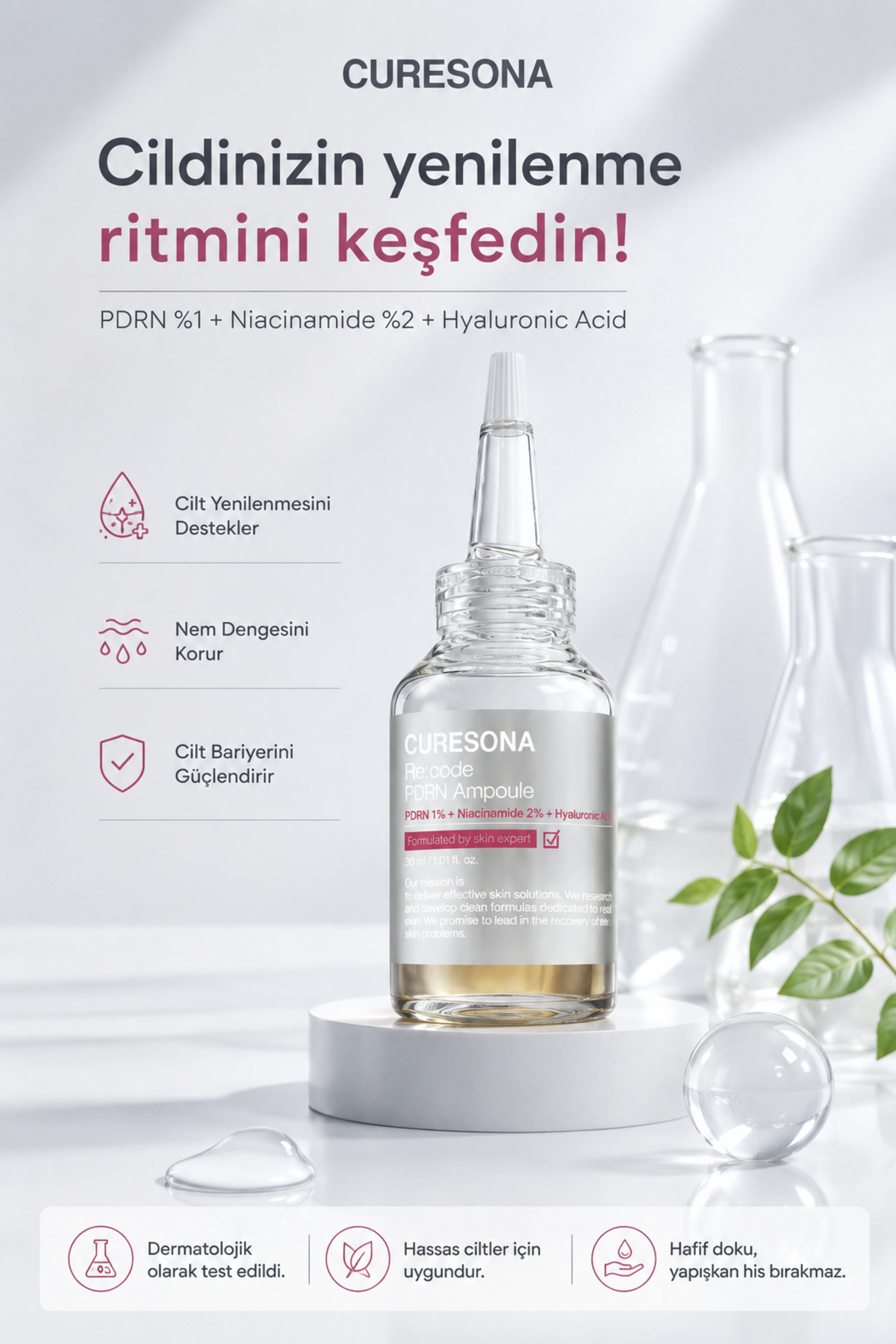 CURESONA Rejucode Roller Ampoule - Canlandırıcı Ve Onarıcı Ampul 30ml