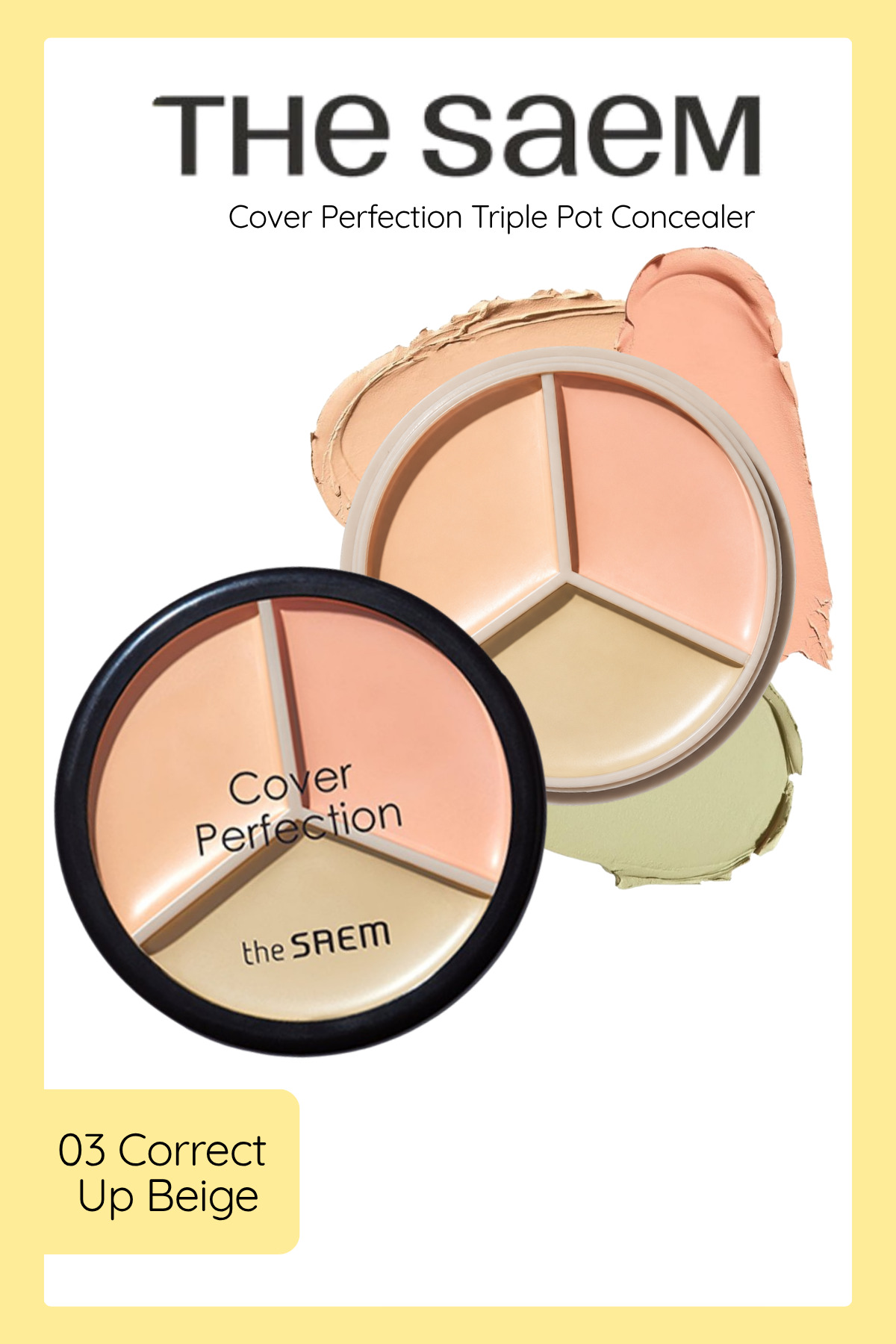 THE SAEM Cover Perfection Triple Pot 3'lü Kapatıcı Paleti - 03 Correct Up Beige (VİONİNE)