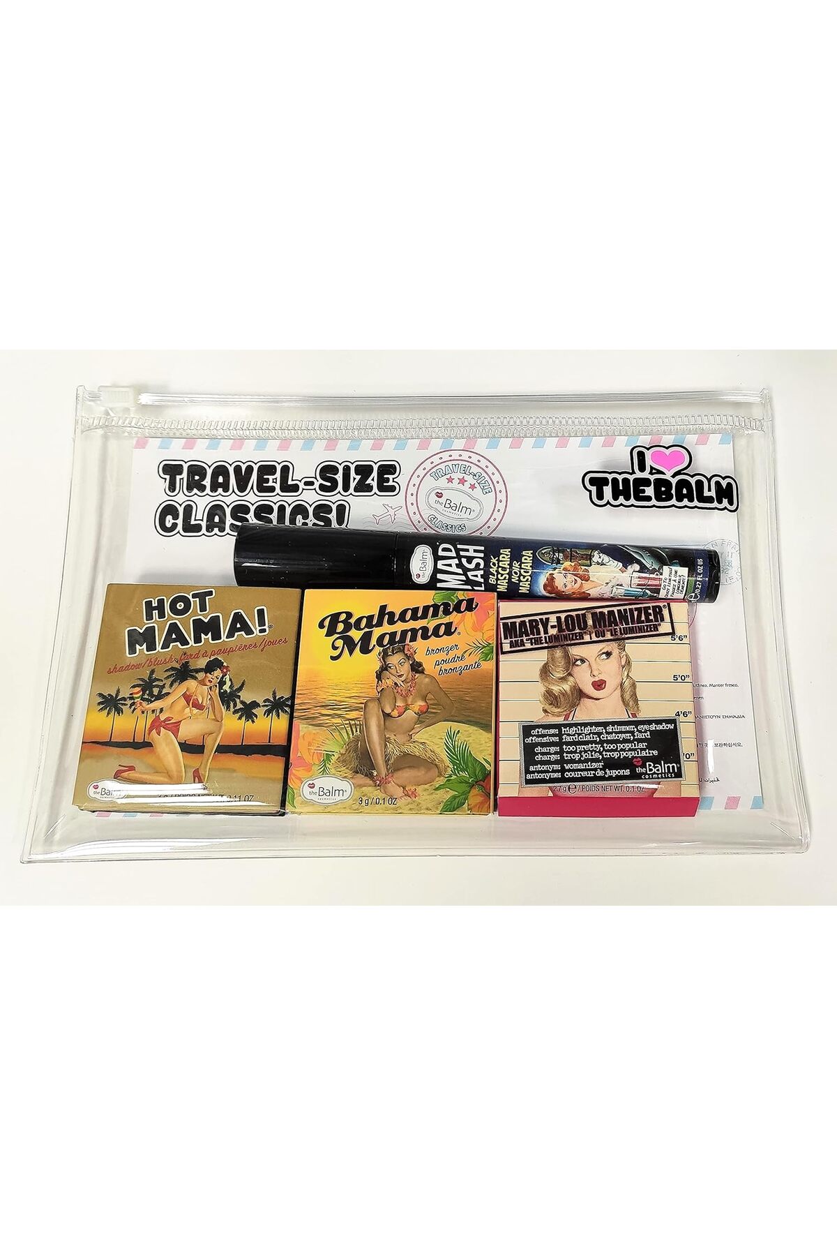 the balm Travel Size Classics(Mini Boy Marry Lou 2,7g+Hot Mama 3g+Bahama Mama 3 g+Mad Lash Maskara)