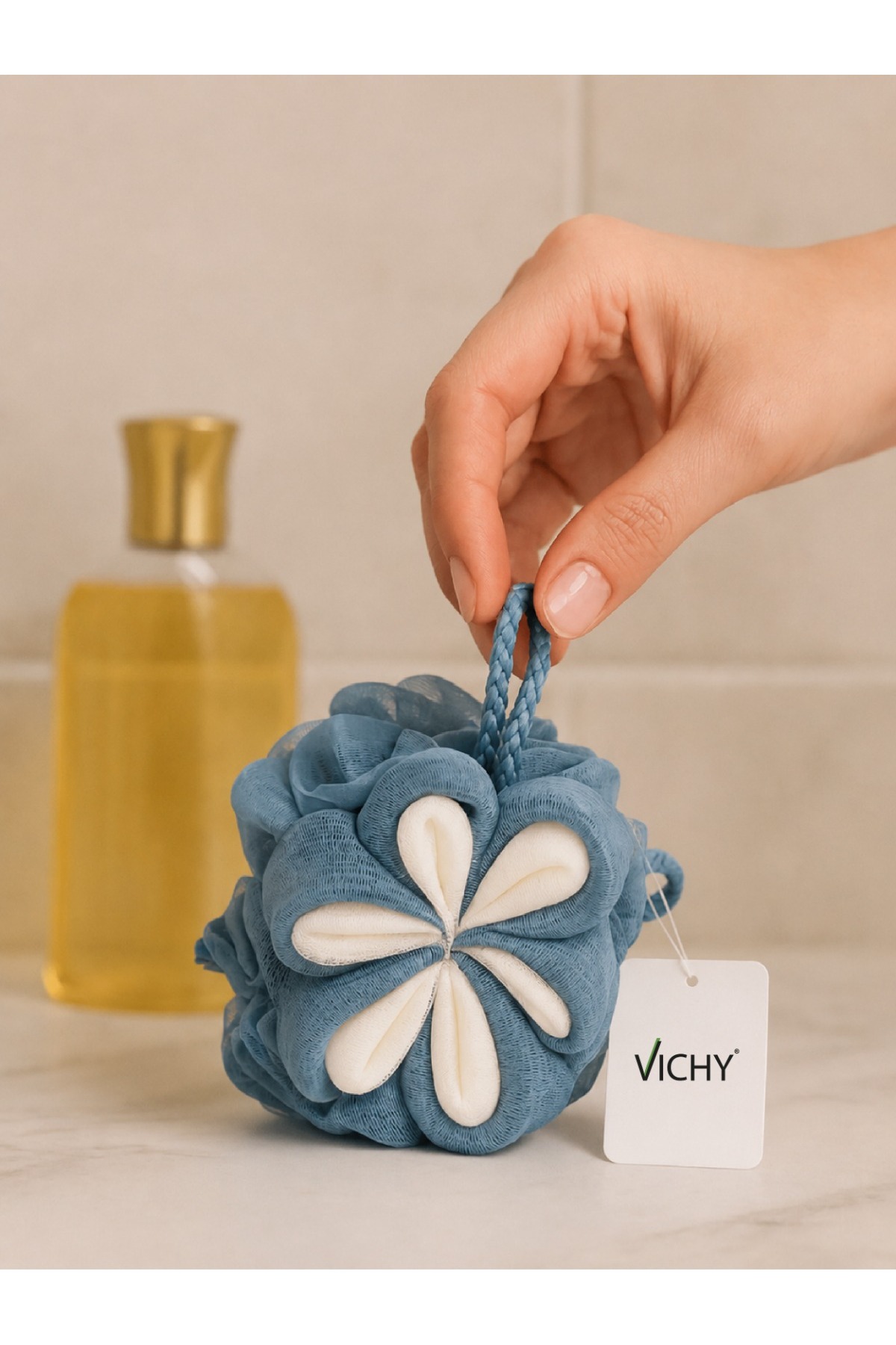 Vichy PAPATYA DESENLİ BANYO LİFİ MAVİ VCH-6577 60GR