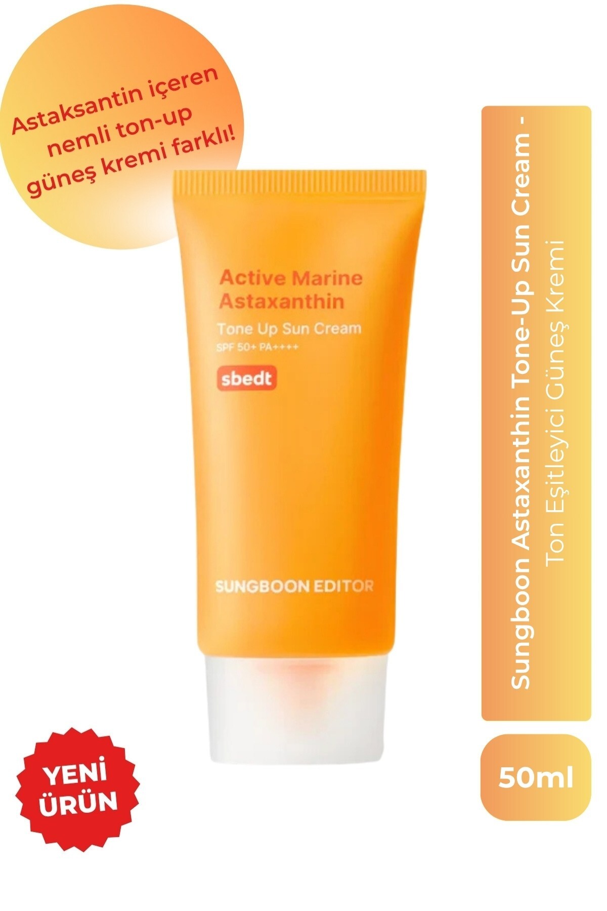 SUNGBOON EDITOR Sungboon Astaxanthin Tone-Up Sun Cream - Ton Eşitleyici Güneş Kremi