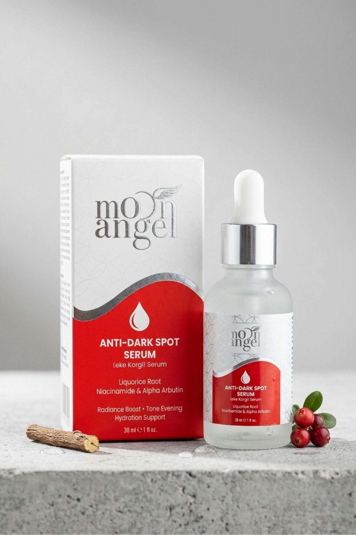MOON ANGEL Anti Dark Spot Serum 30 ml Lekeli Ciltler İçin Cilt Tonu Eşitleyici Yüz Serumu (Arbutin + Niacinamide)