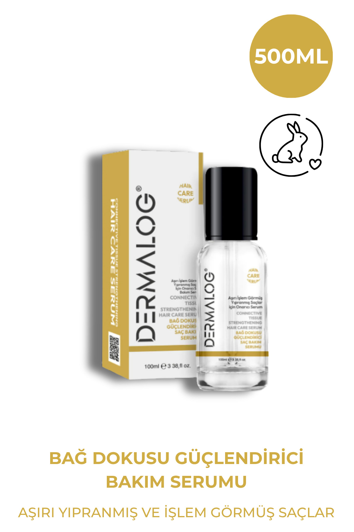 DERMALOG Yanmış Yıpranmış Saçlar Için Pürüzsüzleştirici & Onarıcı Bağ Dokusu Güçlendirici Keratin Serumu 100 ML