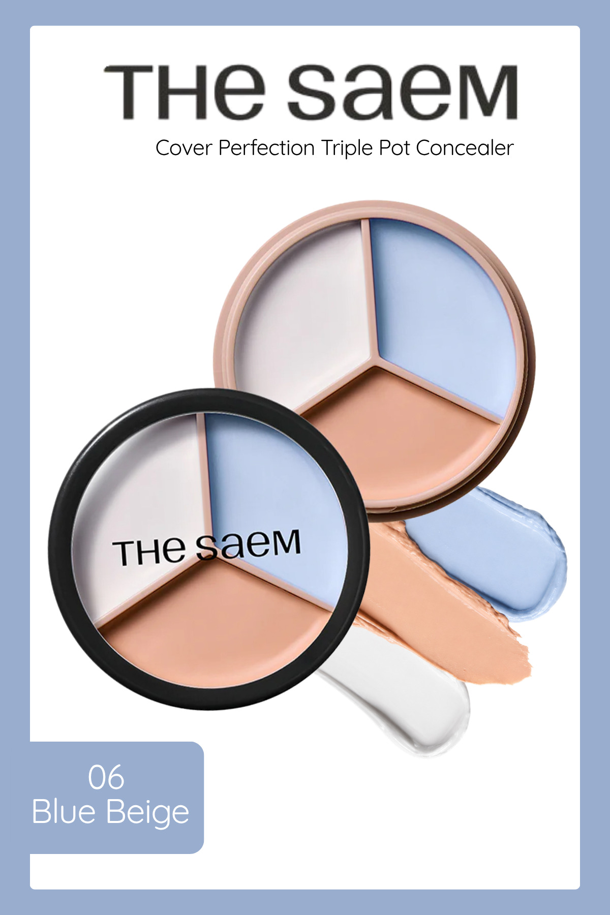 The Saem Cover Perfection Triple Pot Concealer 06 Blue Beige