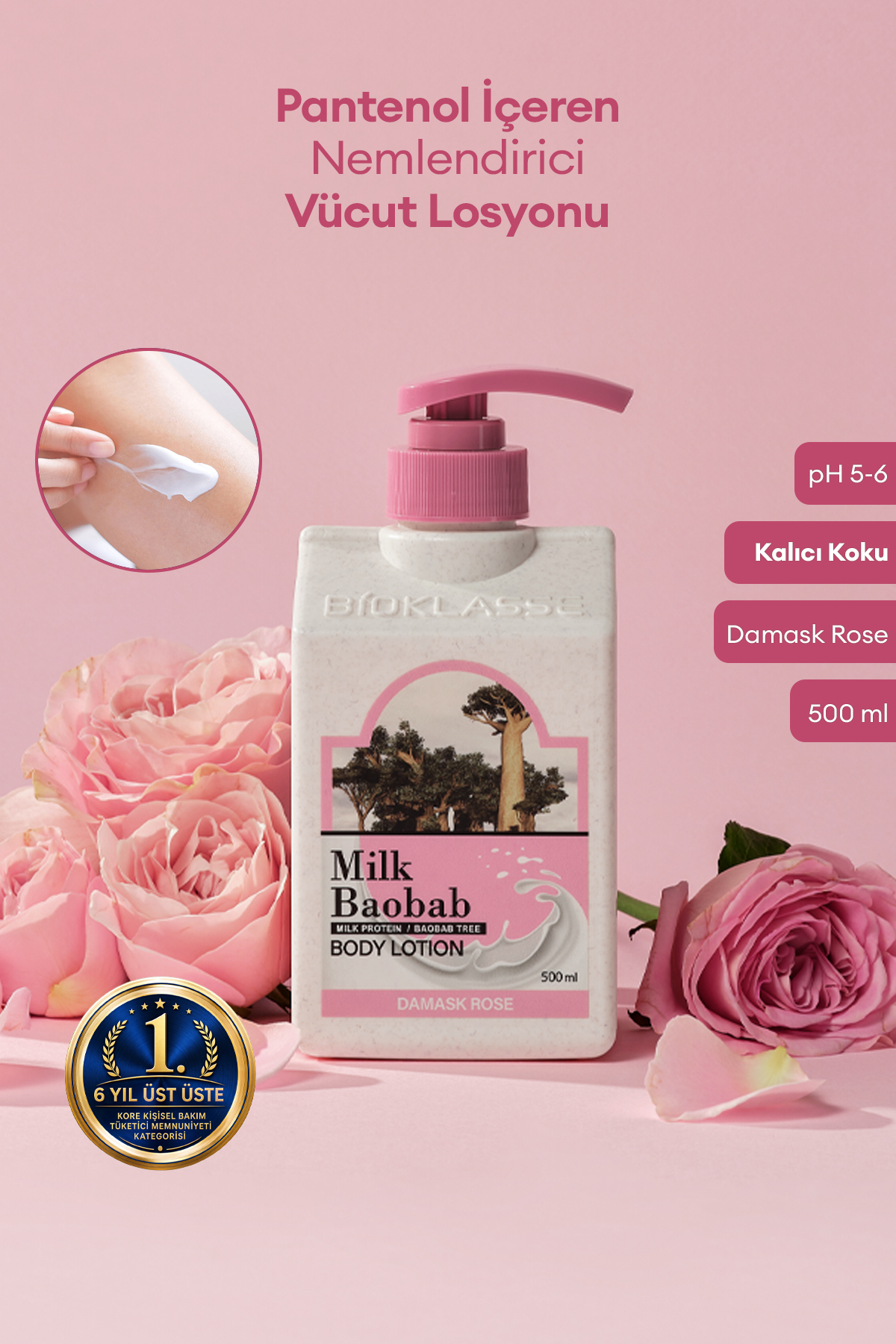 Milk Baobab Pantenol İçeren Nemlendirici Vücut Losyonu Original Body Lotion (Damask Rose)