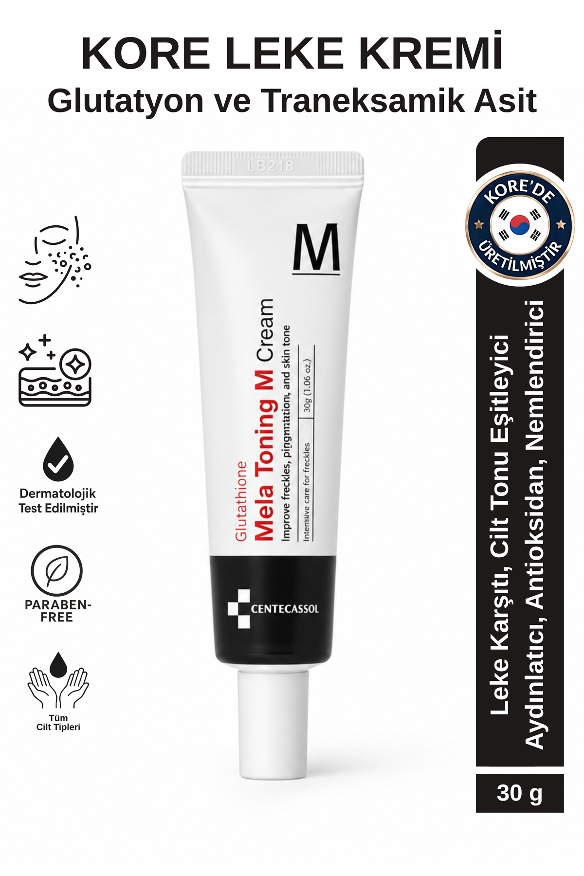centecassol Kore Leke Kremi - Glutatyon Ve Tranexamid Acid Içeren Leke Karşıtı, Aydınlatıcı, Nemlendirici