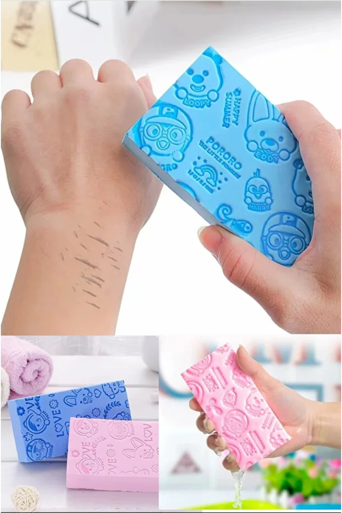TUMU LIFE Banyo Vücut Duş Süngeri Sihirli Vücut Ölü Deri Sökücü Vücut Masaj Peeling Fırçası Süngeri
