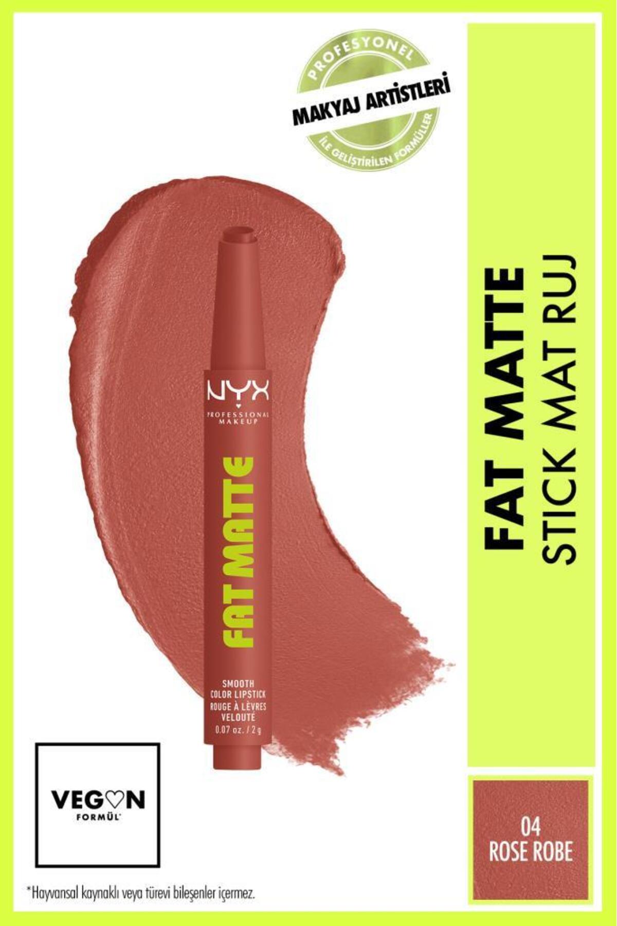NYX Professional Makeup Fat Matte Nemlendirme Etkili Mat Ruj - 04 Rose Robe