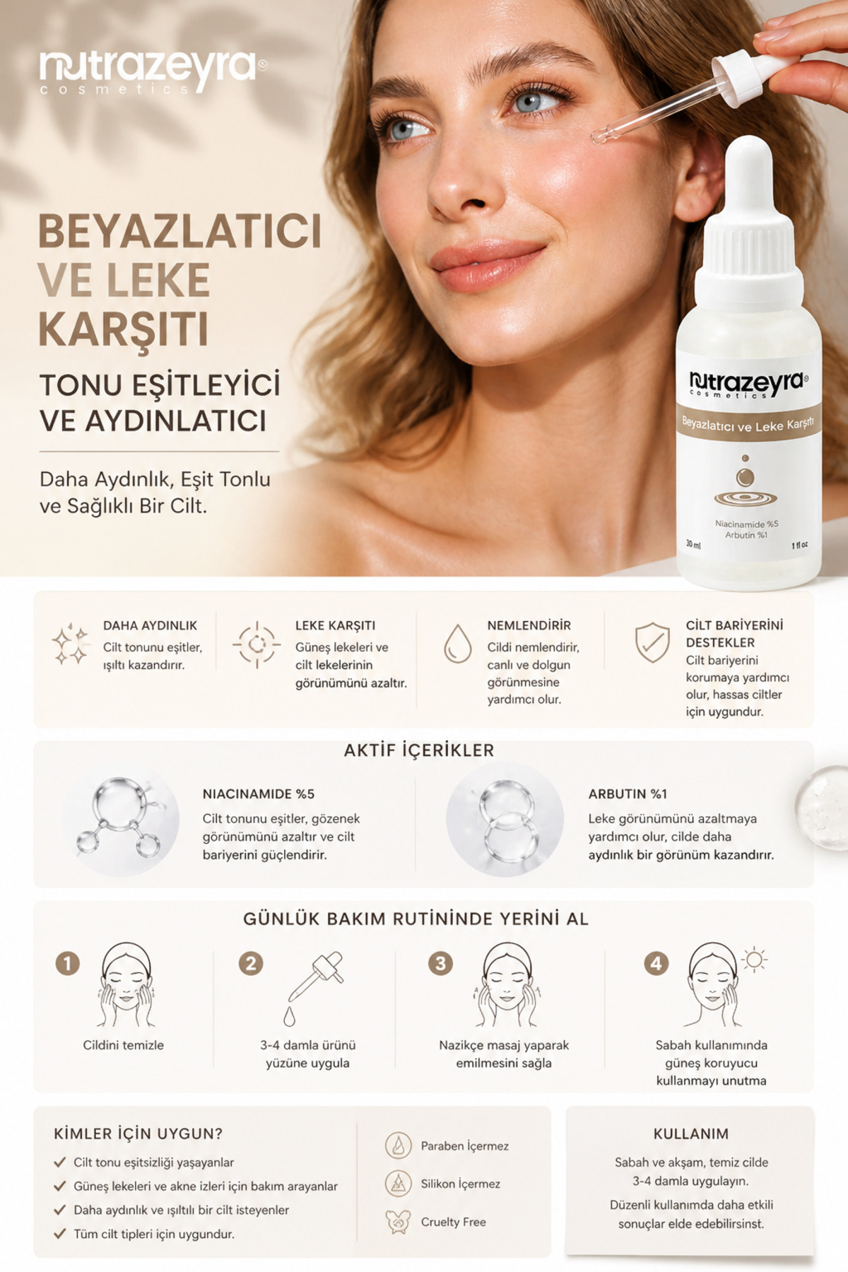 Nutrazeyra Cosmetics Arbutin Cilt Serumu 30 ml