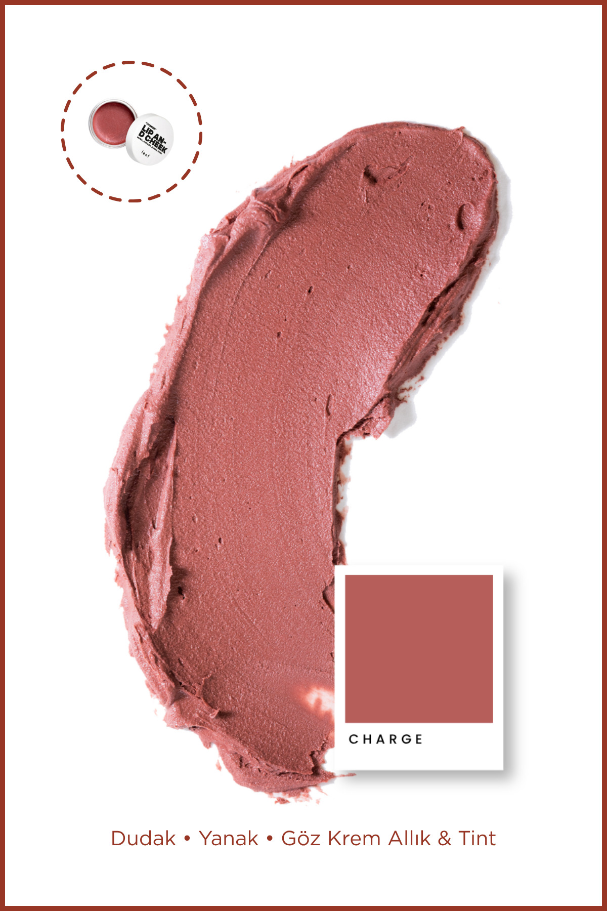 Leef Lip & Cheek Balm Charge | Dusty Rose Dudak & Yanak Balmı | Krem Allık & Tint