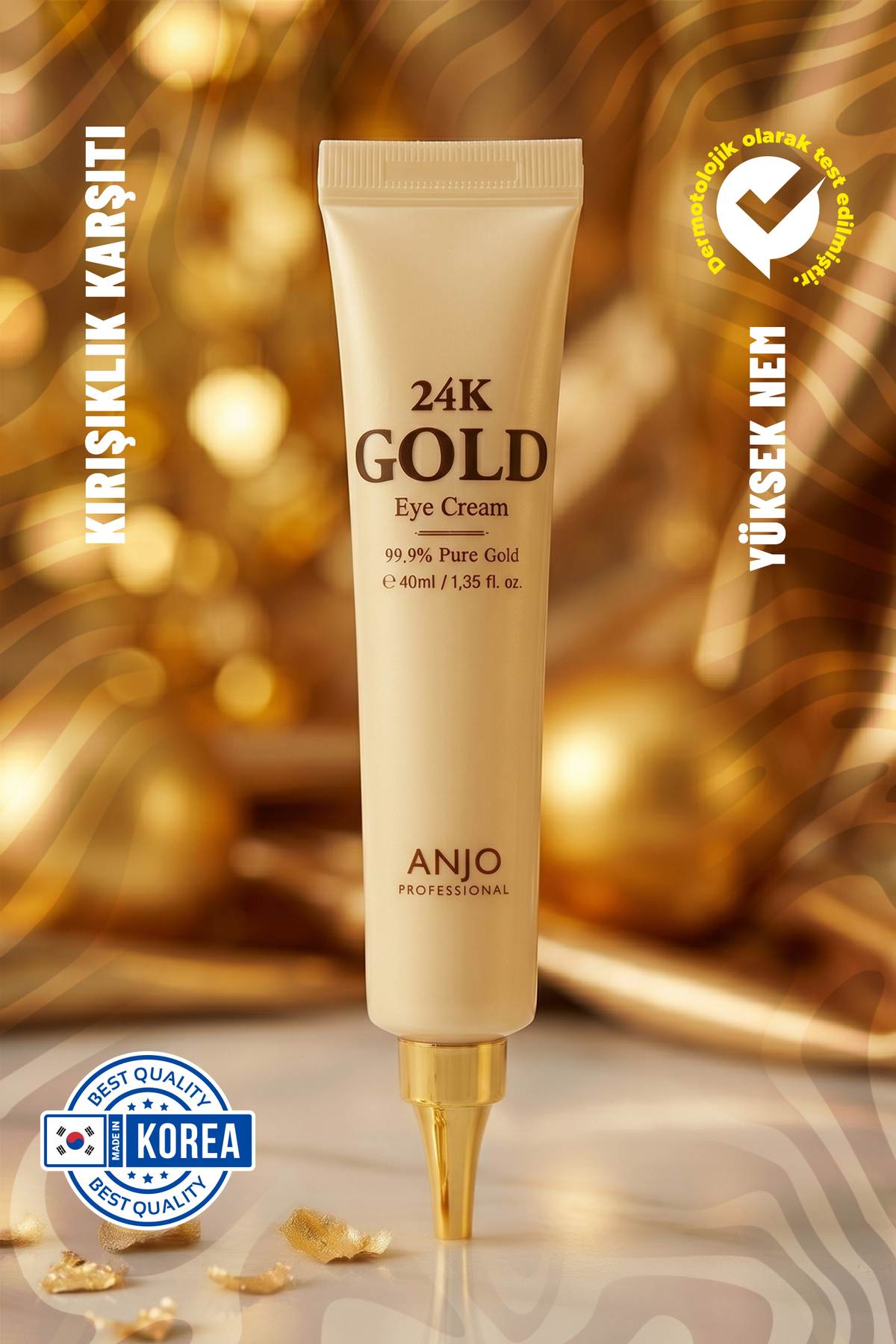 ANJO PROFESSIONAL 24k Altın Özlü Kore Göz Kremi | Kırışıklık Karşıtı & Yoğun Nemlendirici - Ikore
