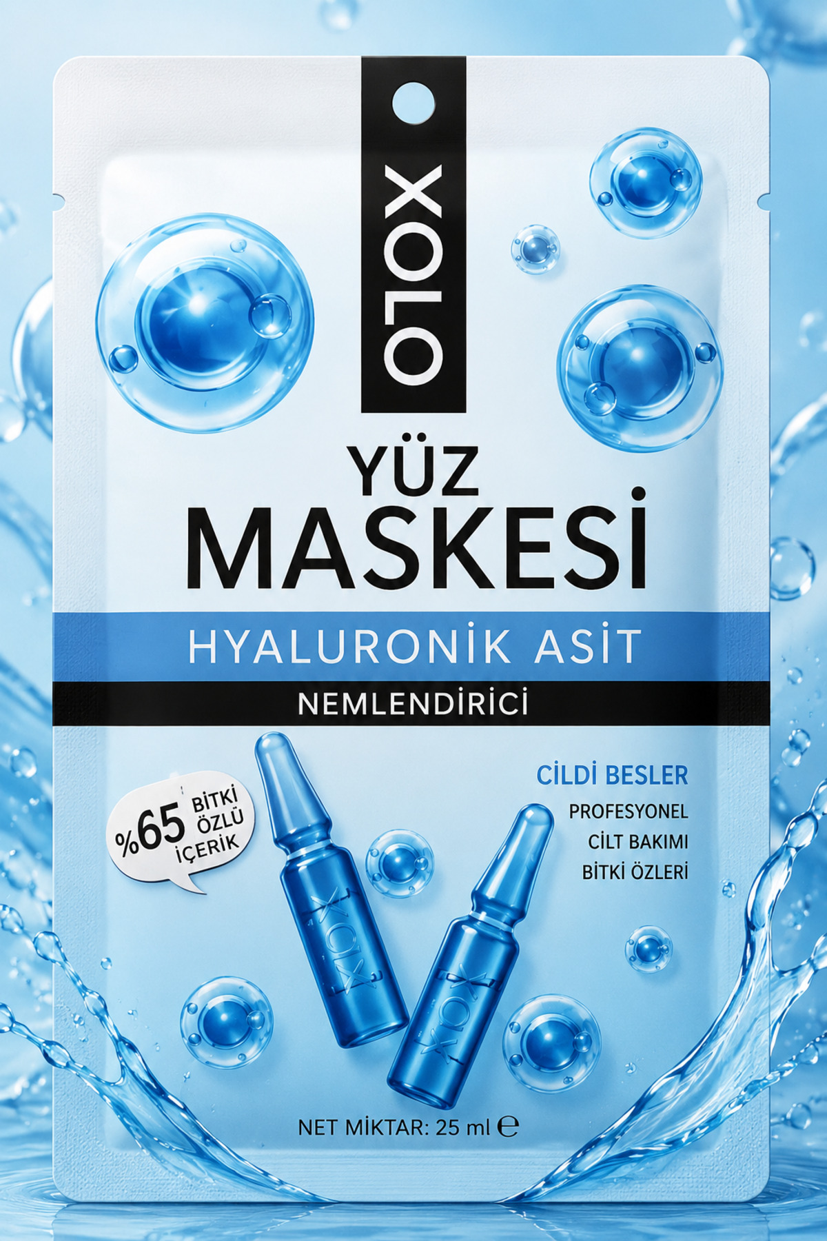 xolo Nemlendirici Yüz Maskesi Hyaluronik Asit Yoğun Nem Işıltı Veren 25 ml