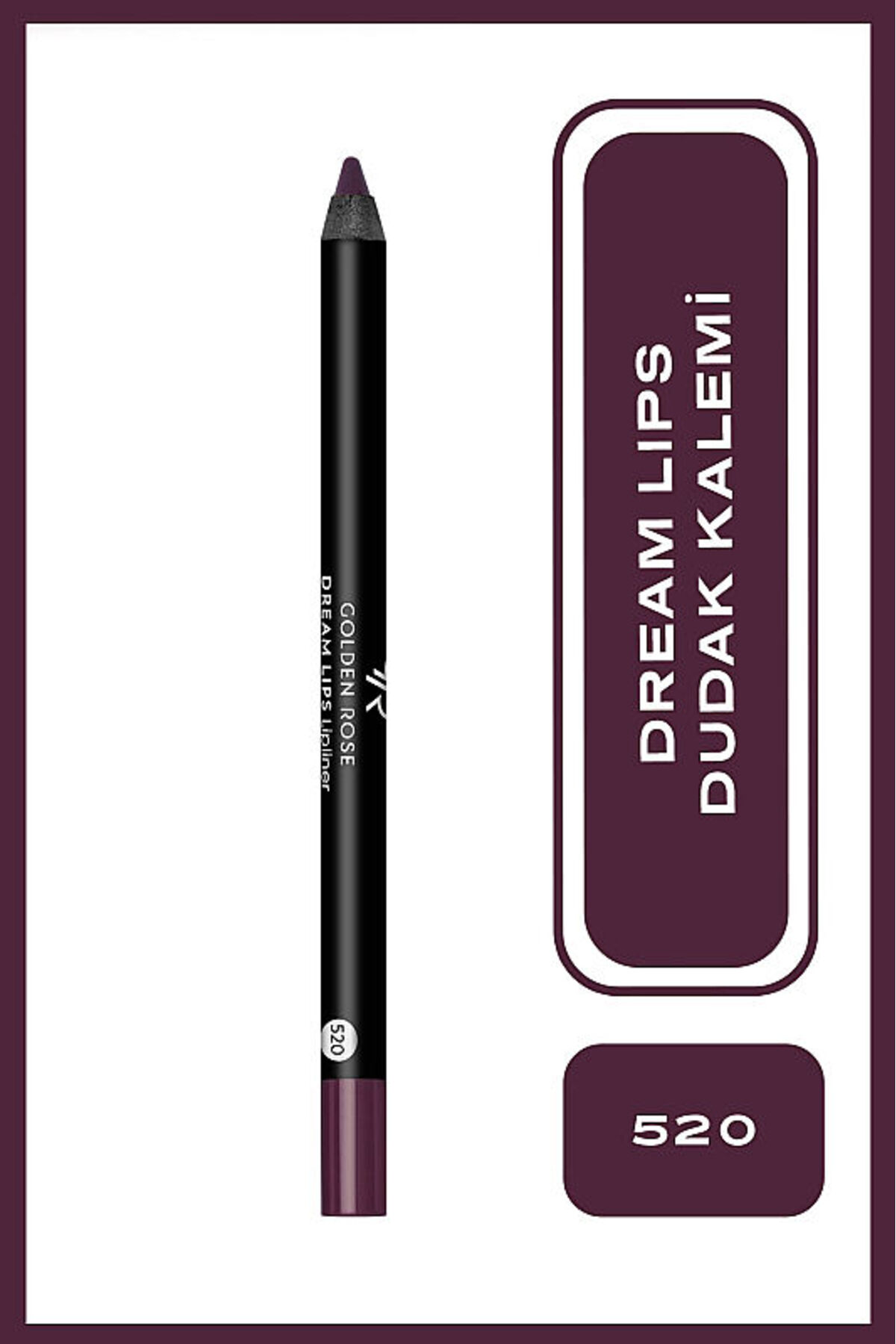Golden Rose Dream Lips Lipliner - 520 Dark Violet - Dudak Kalemi