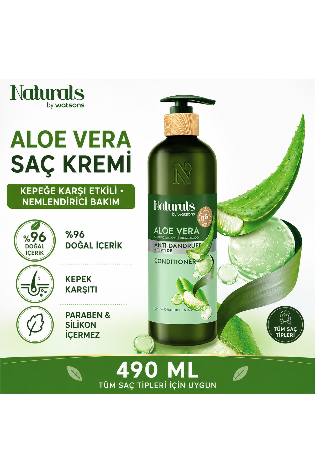 Naturals By Watsons Aloe Vera Shampoo 490 Ml 4894532796557