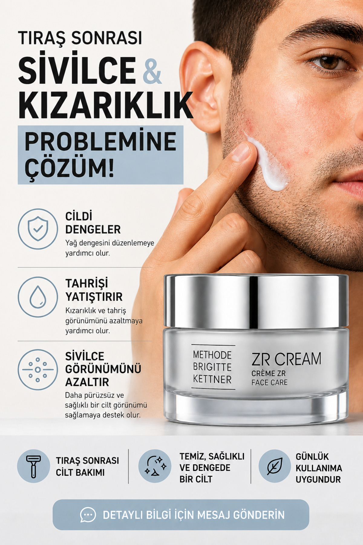 Methode Brigitte Kettner Zinc Repair ZR Cream Silver Edition 15 ml – Onarıcı Yüz Bakım Kremi