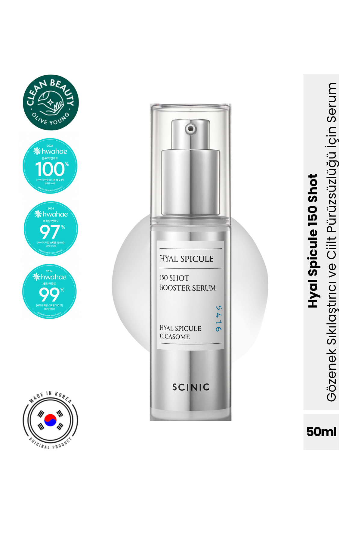 SCINIC HyalSpicule 150 Shots Cilt Pürüzsüzleştiren ve Gözenek Sıkılaştıran Serum 50ml