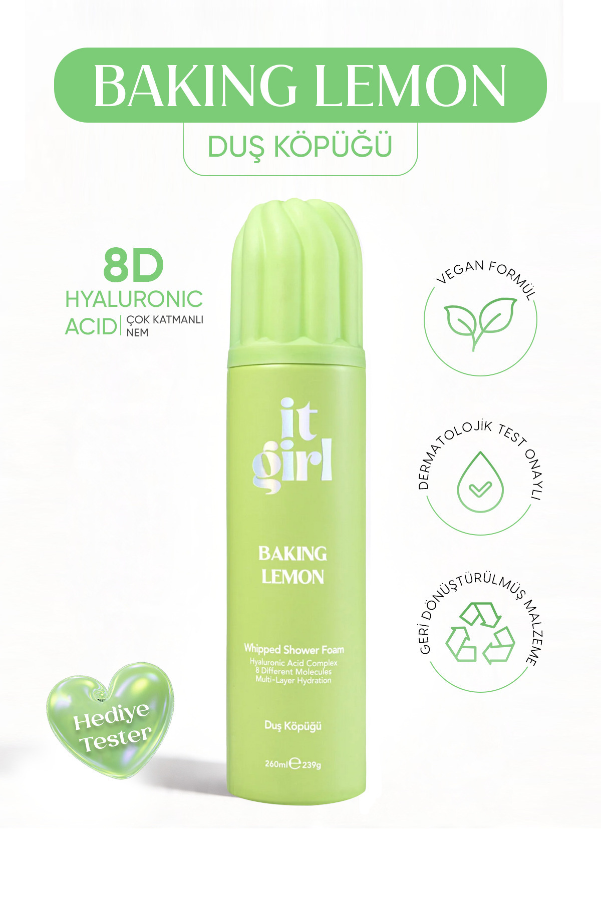 It Girl Baking Lemon Köpük Duş Jeli 260 ML Whipped Shower Foam -Limonlu Kurabiye Kokusu