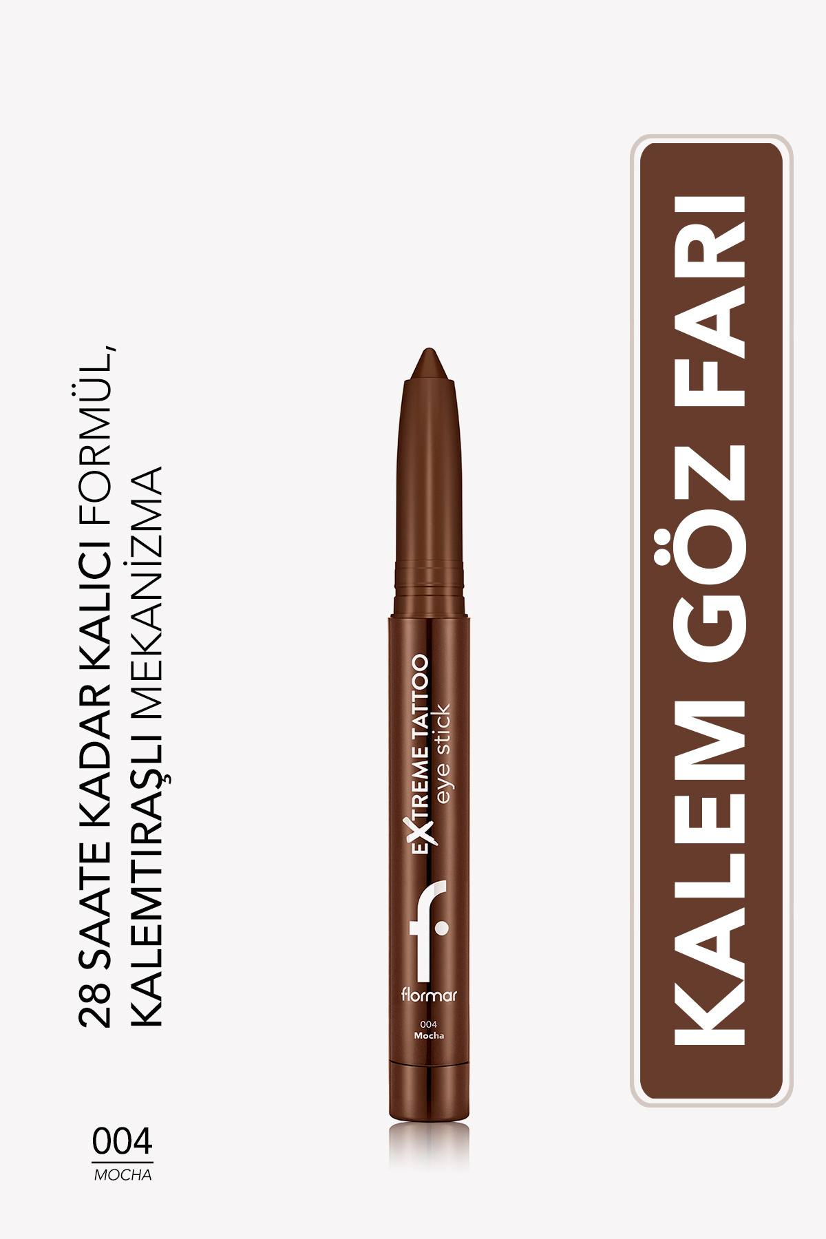 Flormar Extreme Tattoo Mat Asansörlü Kalemtıraşlı Jel Göz Kalemi & Far Stick - 004 Mocha