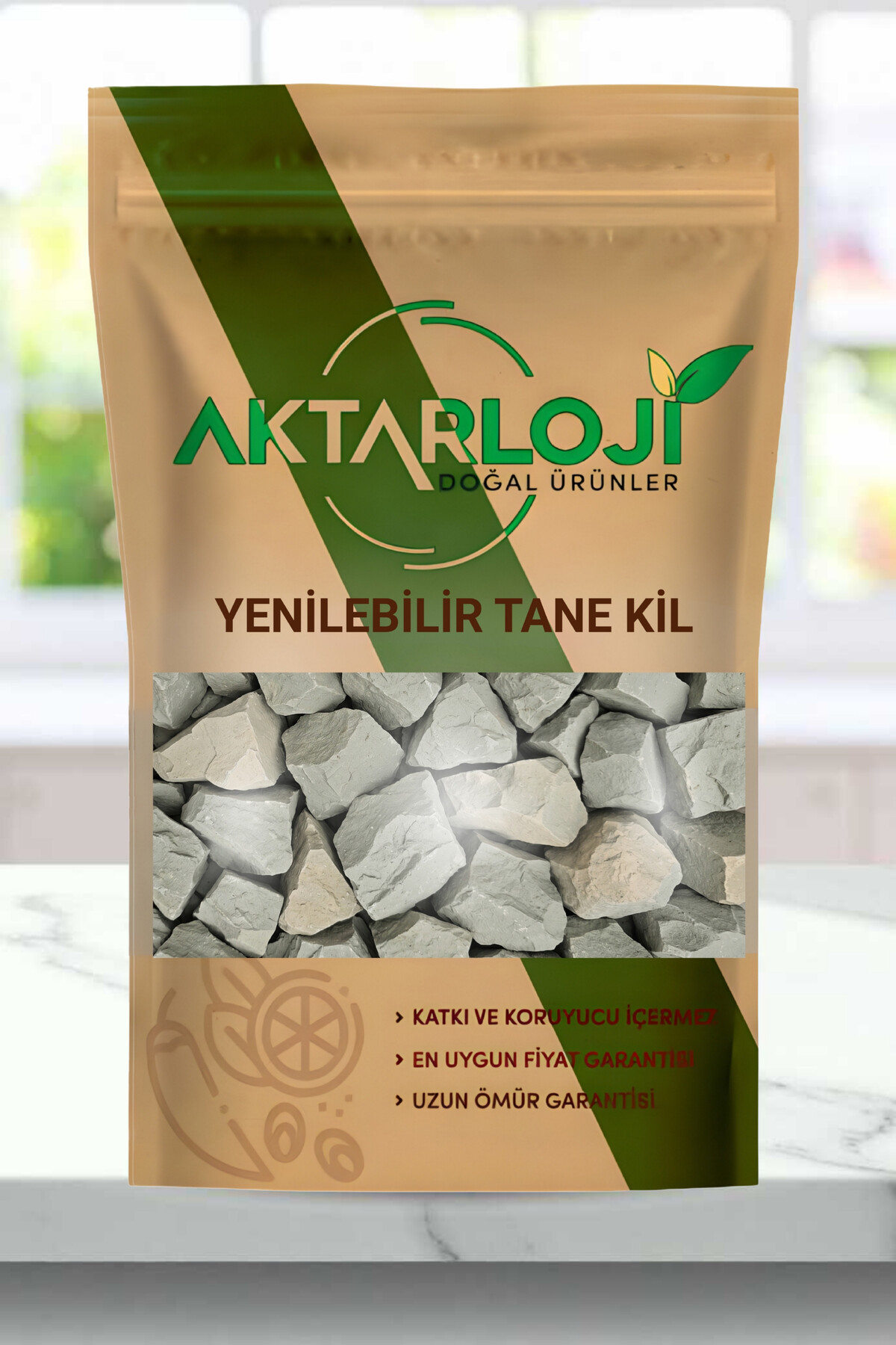 aktarloji 150 Gr Doğal Tane Kil Yenilir Taş Kil Yeşil
