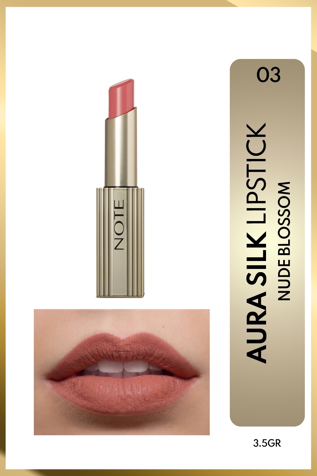 NOTE Aura Silk Lipstick 03 Nude Blossom Kremsi Yarı Parlak Ruj - Nude