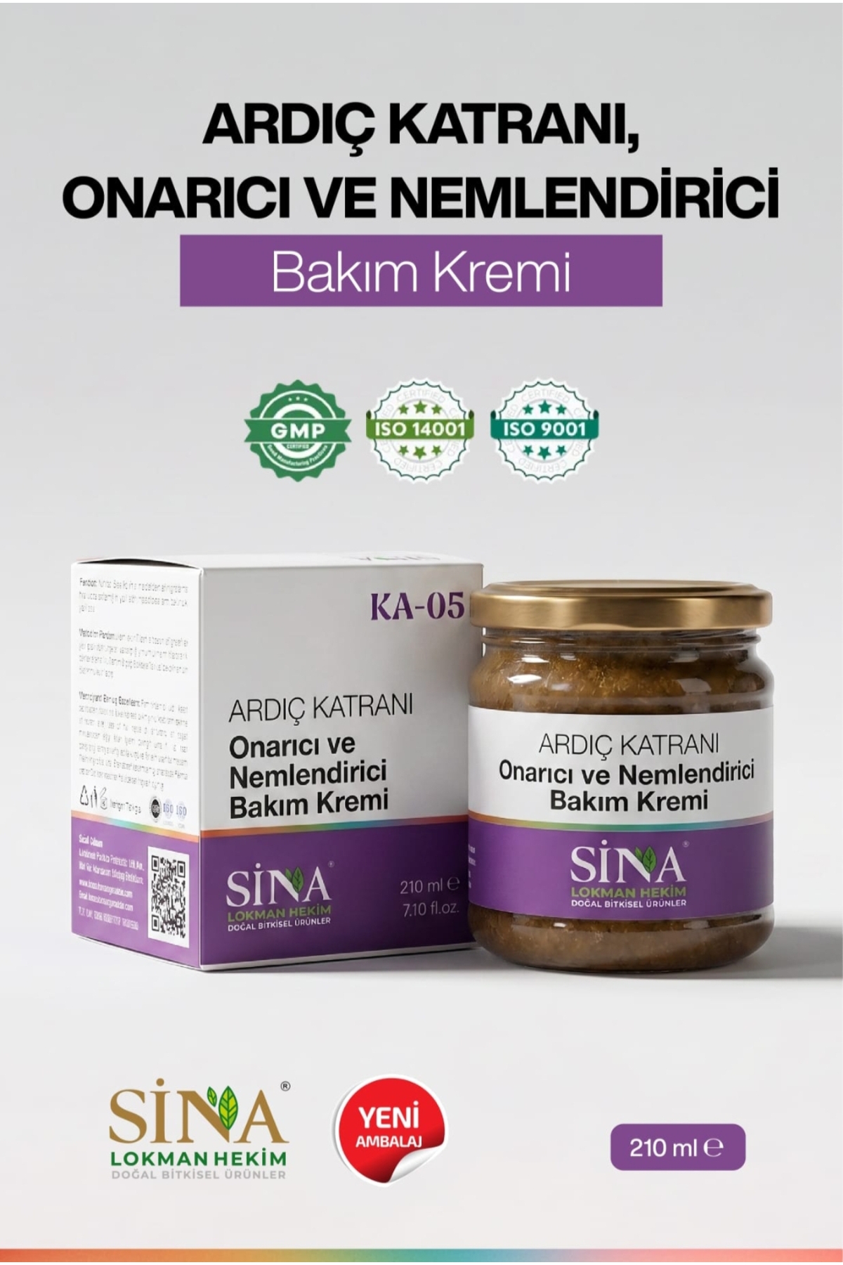 SİNA LOKMAN HEKİM ARDIÇ KATRANLI KREM 210 ml %100 Etkili Formül..