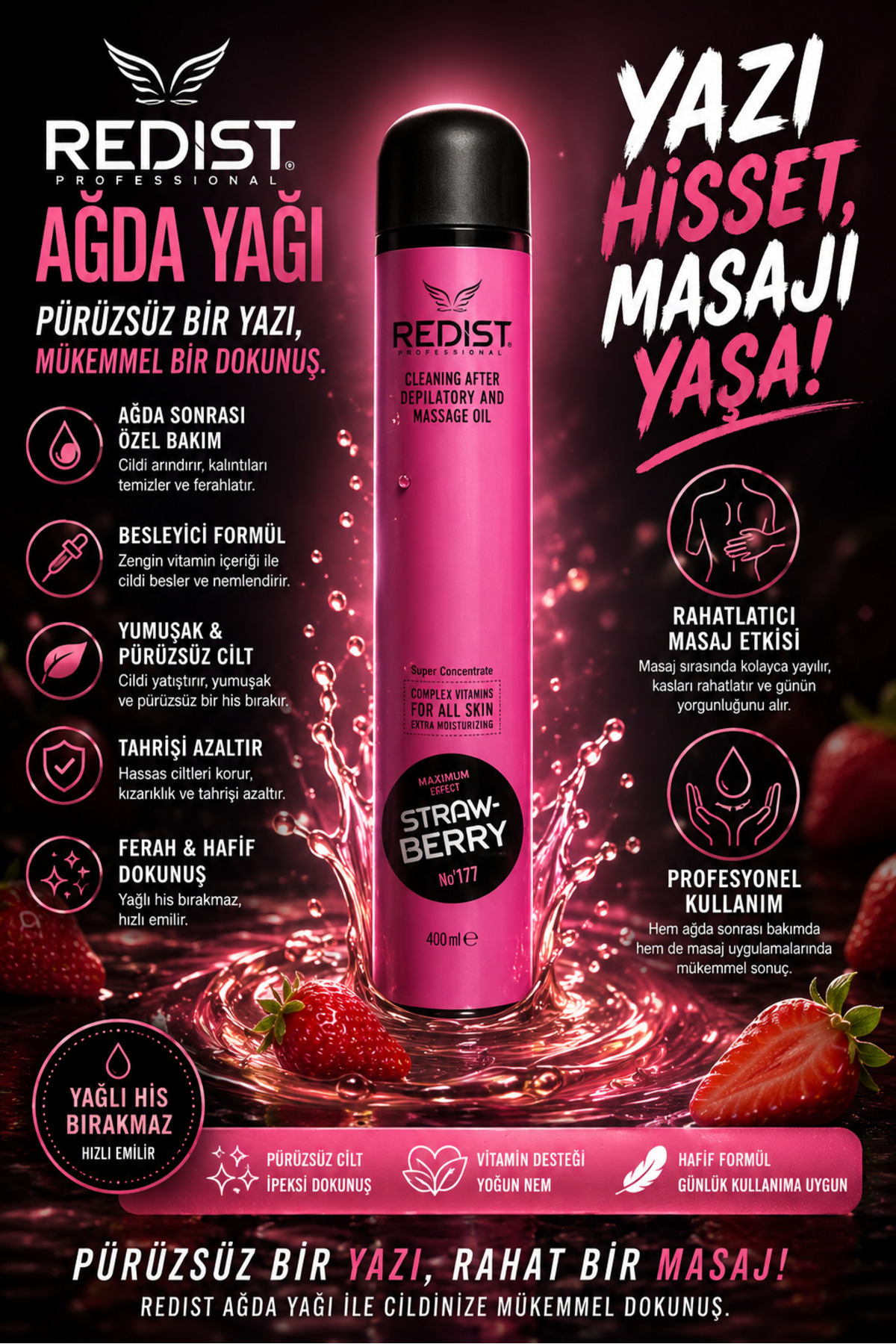 Redist Ağda Sonrası Temizleme Ve Masaj Yağı 400 Ml