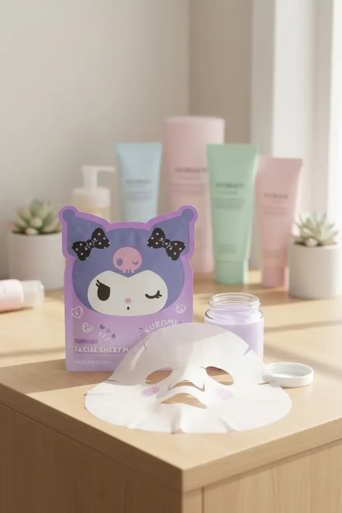 SANRIO Kuromi Lisanslı Baskılı Kağıt Yüz Maskesi