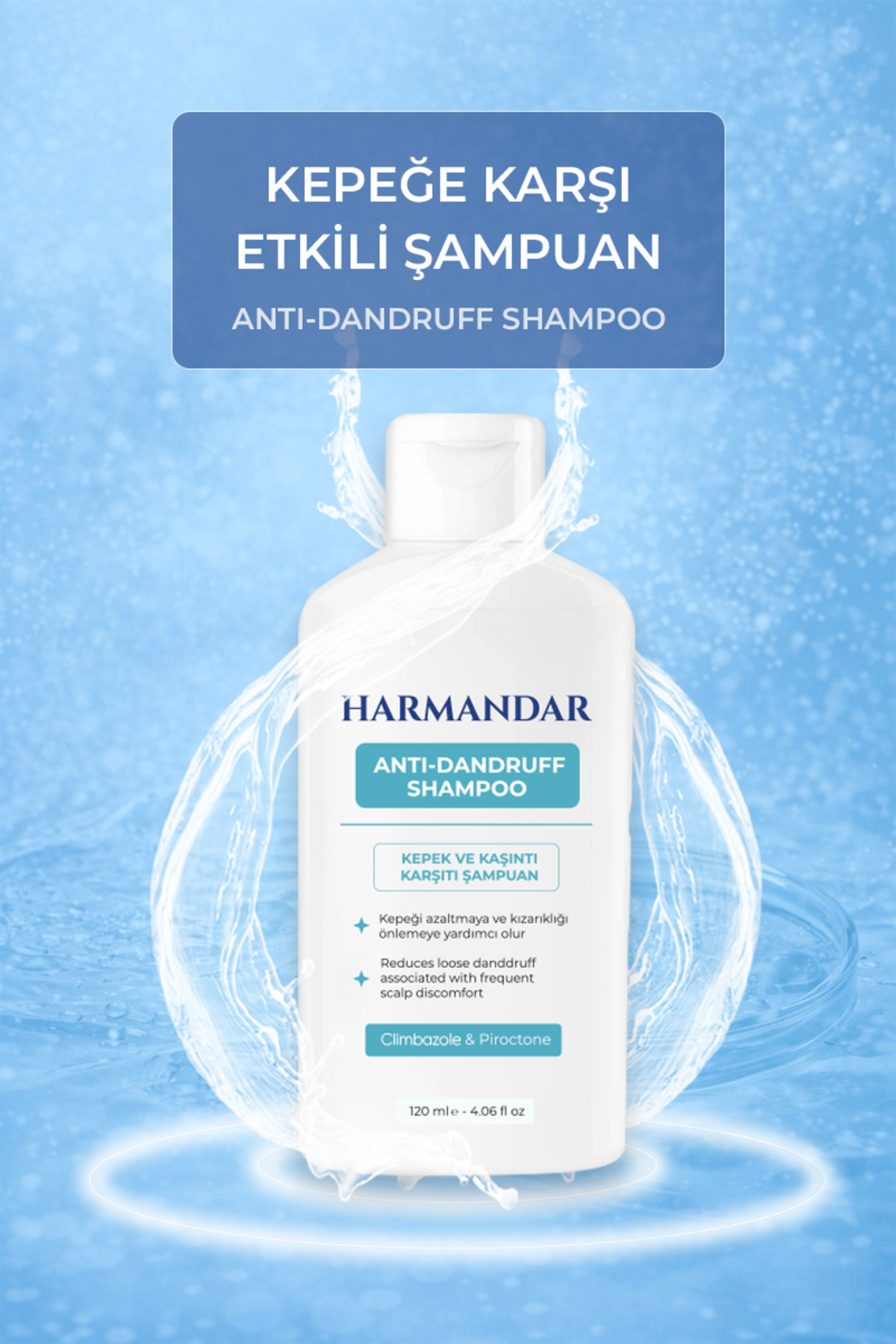 Harmandar Kepek Karşıtı Şampuan - Anti-Dandruff Shampoo 120 ml - Climbazole & Piroctone