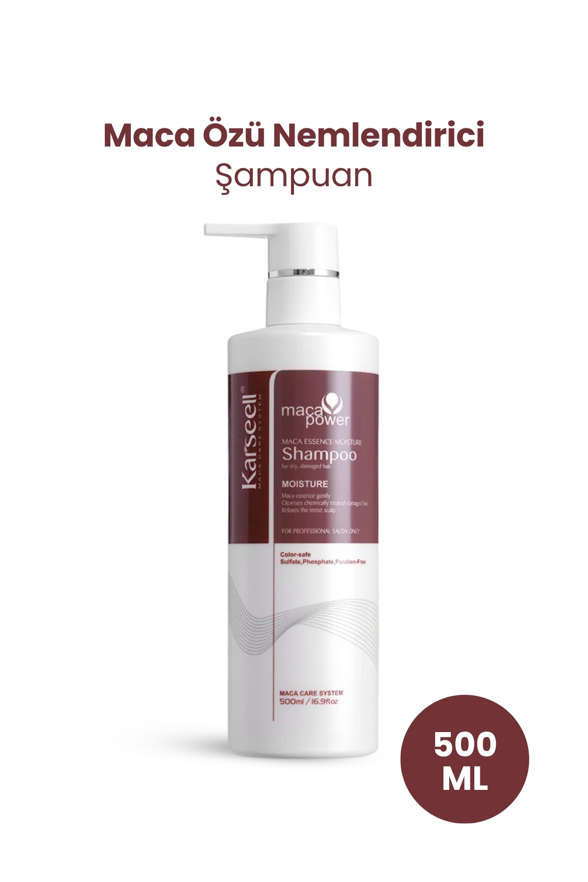 KARSEELL Argan Oil Shampoo Deep Repair Maca Özü Nemlendirici Şampuan 500 ml Karsel