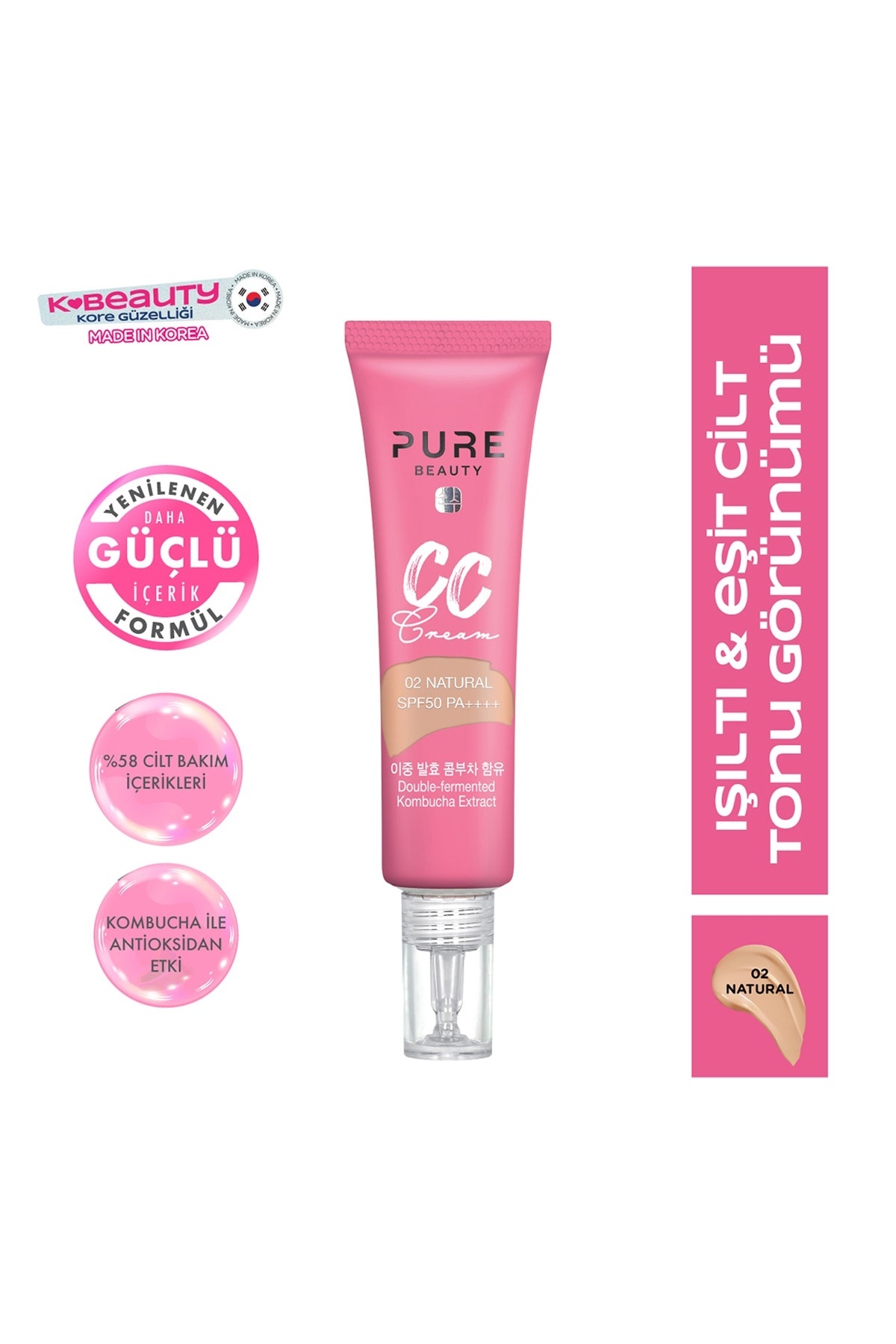 PURE BEAUTY CC Krem SPF50 PA++++ Natural 30 ml