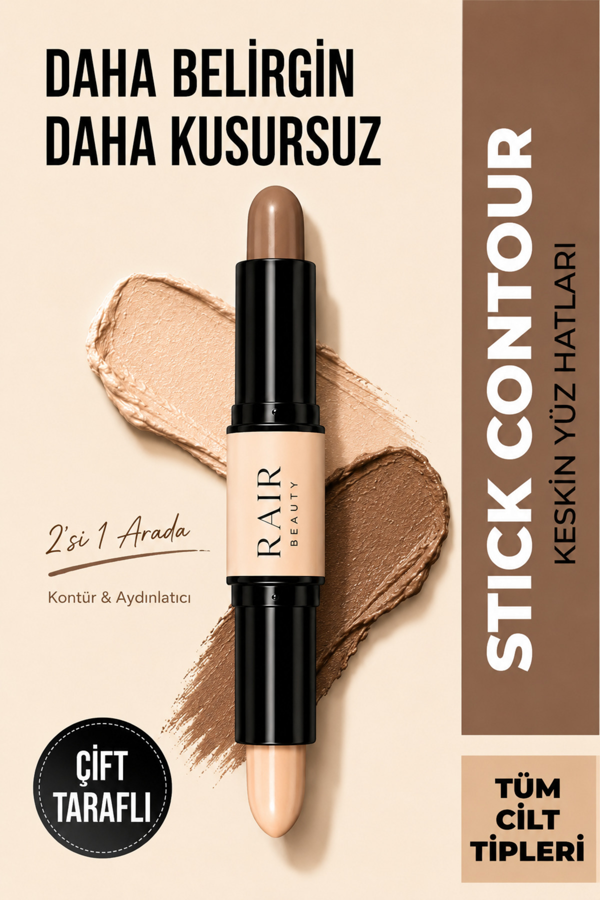 RAİR BEAUTY Çift Taraflı Wonderstick Kapatıcı Kontür Bir Arada