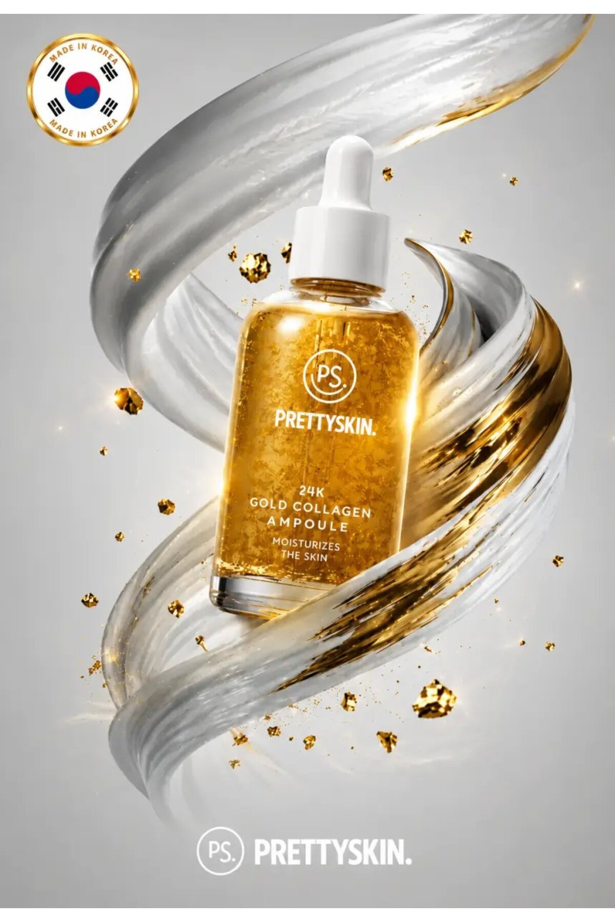 ps. prettyskin. 24K Gold Collagen Ampoule 50 ml | Altın ve Kolajen İçerikli Sıkılaştırıcı Yüz Serumu