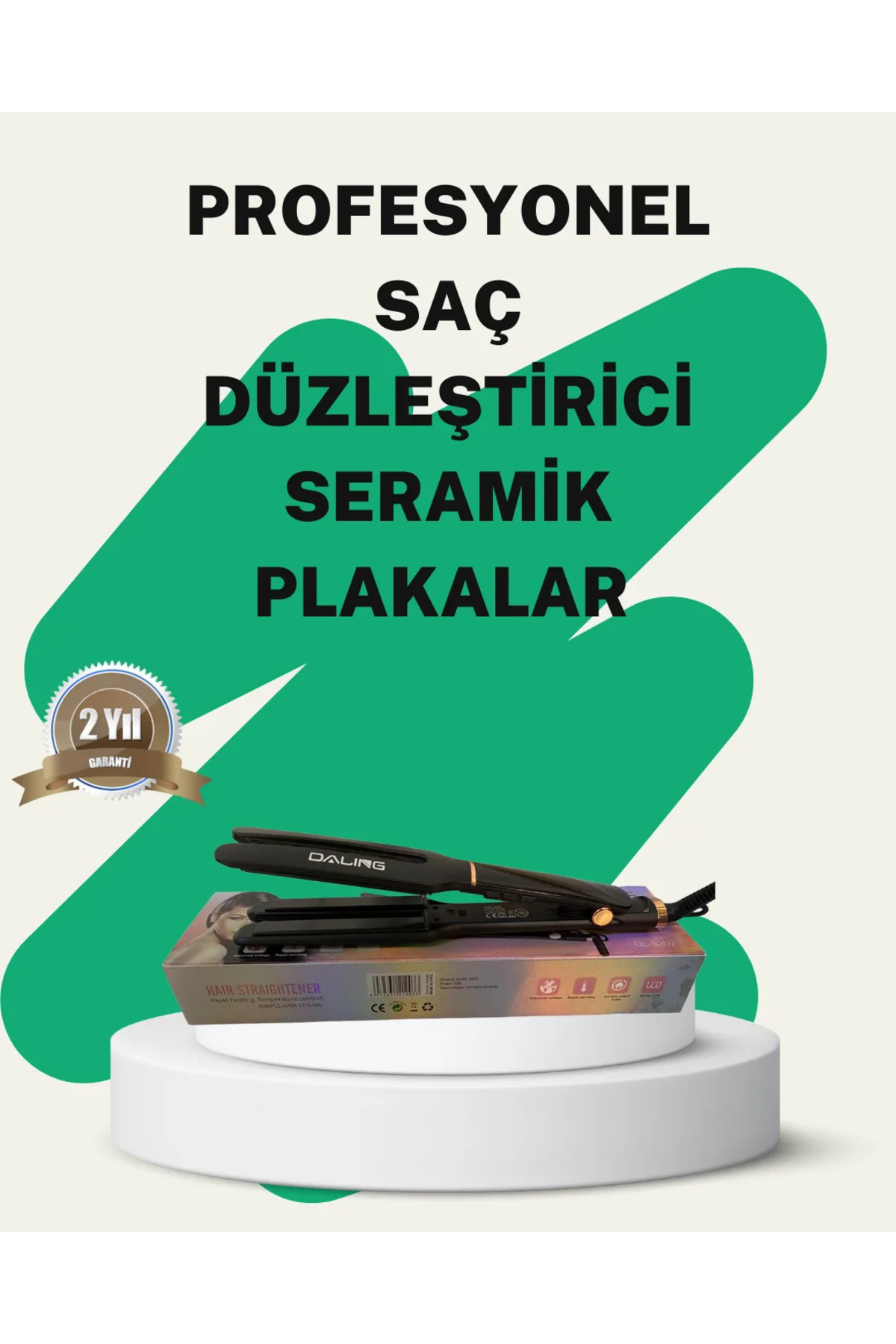 gelalbe Daling Profesyonel Saç Düzleştirici Seramik Yüzey Tüm Saç Tipleri İçin