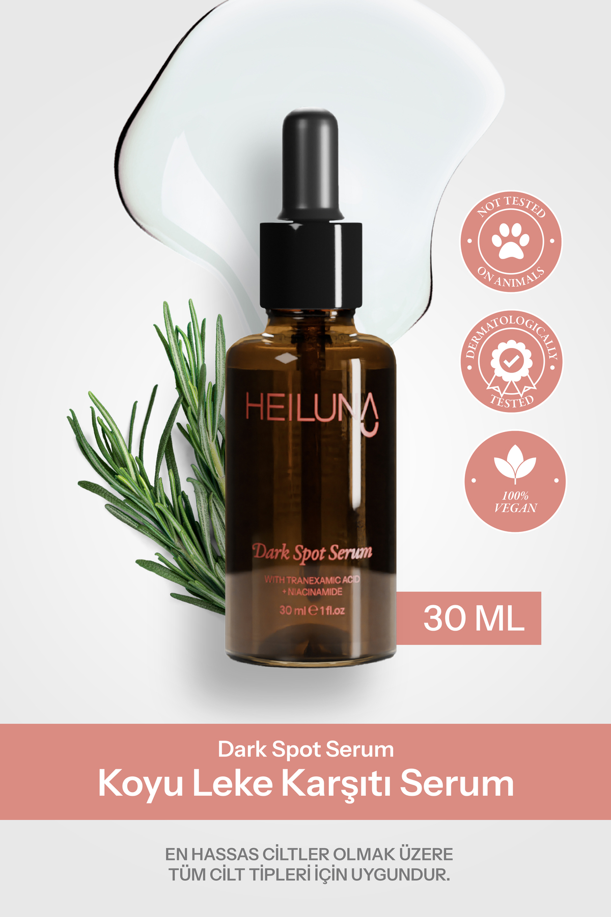 Heiluna Koyu Leke Karşıtı Serum 30 ml Niacinamide ve Alpha-Arbutin ile Parlak, Eşit Tonda Cilt