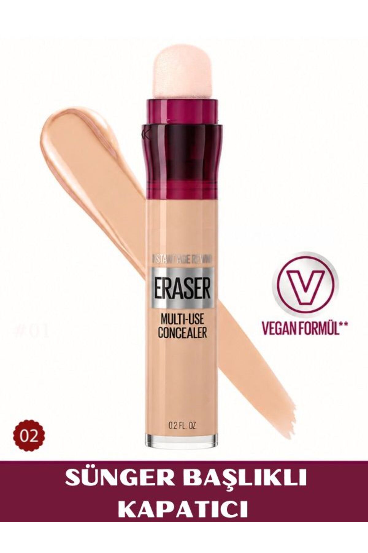 NUNUKO Sünger Başlıklı Kapatıcı - Gözaltı Concealer Morluk Karşıtı Multi Eraser Kapatıcı