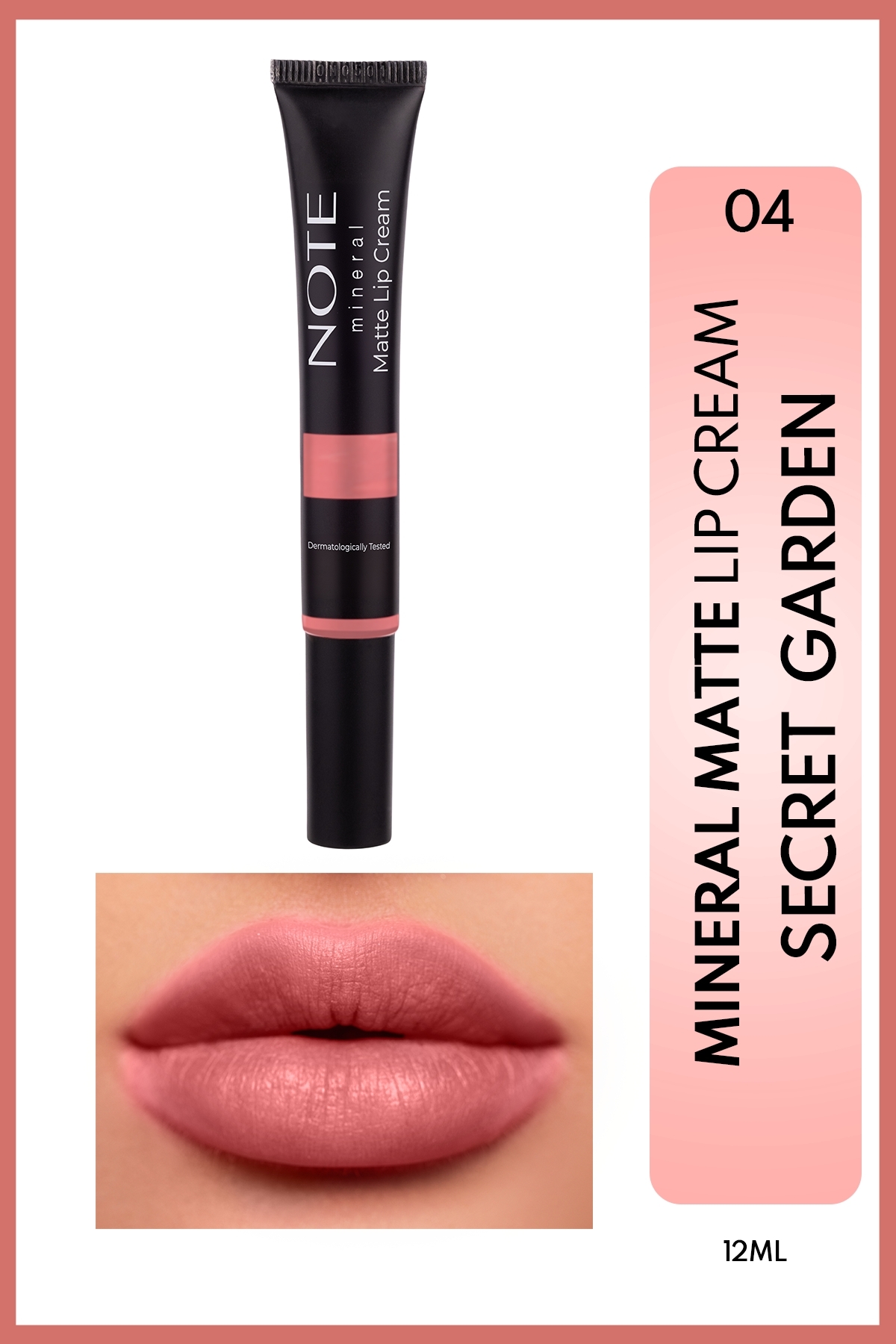 NOTE Mineral Matte Lip Cream 04 Secret Garden Yarı Mat Bitişli Likit Ruj