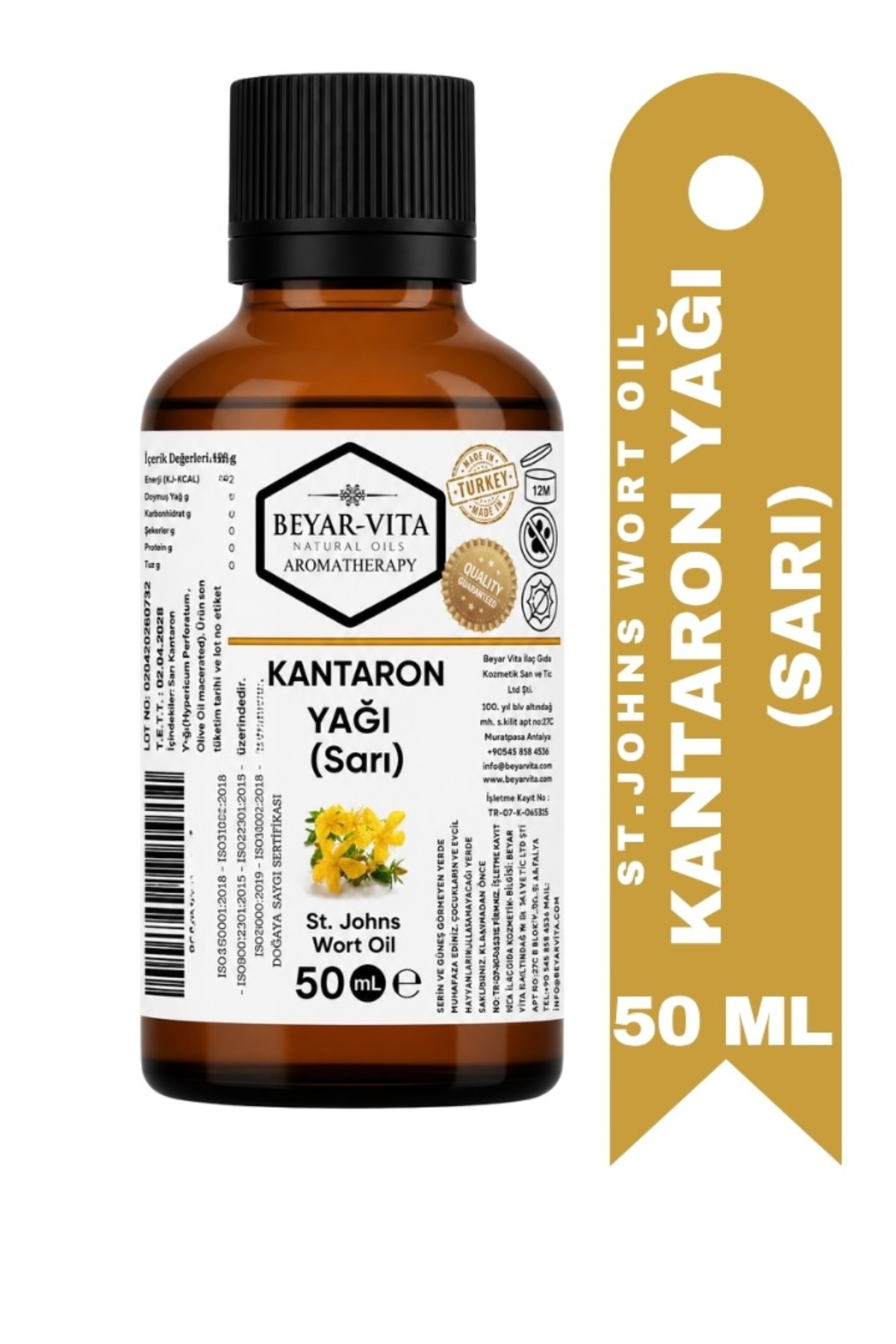 BEYARVİTA Kantaron yağı 50 ML (st. Johnd wort oil) , sarı kantaron yağı