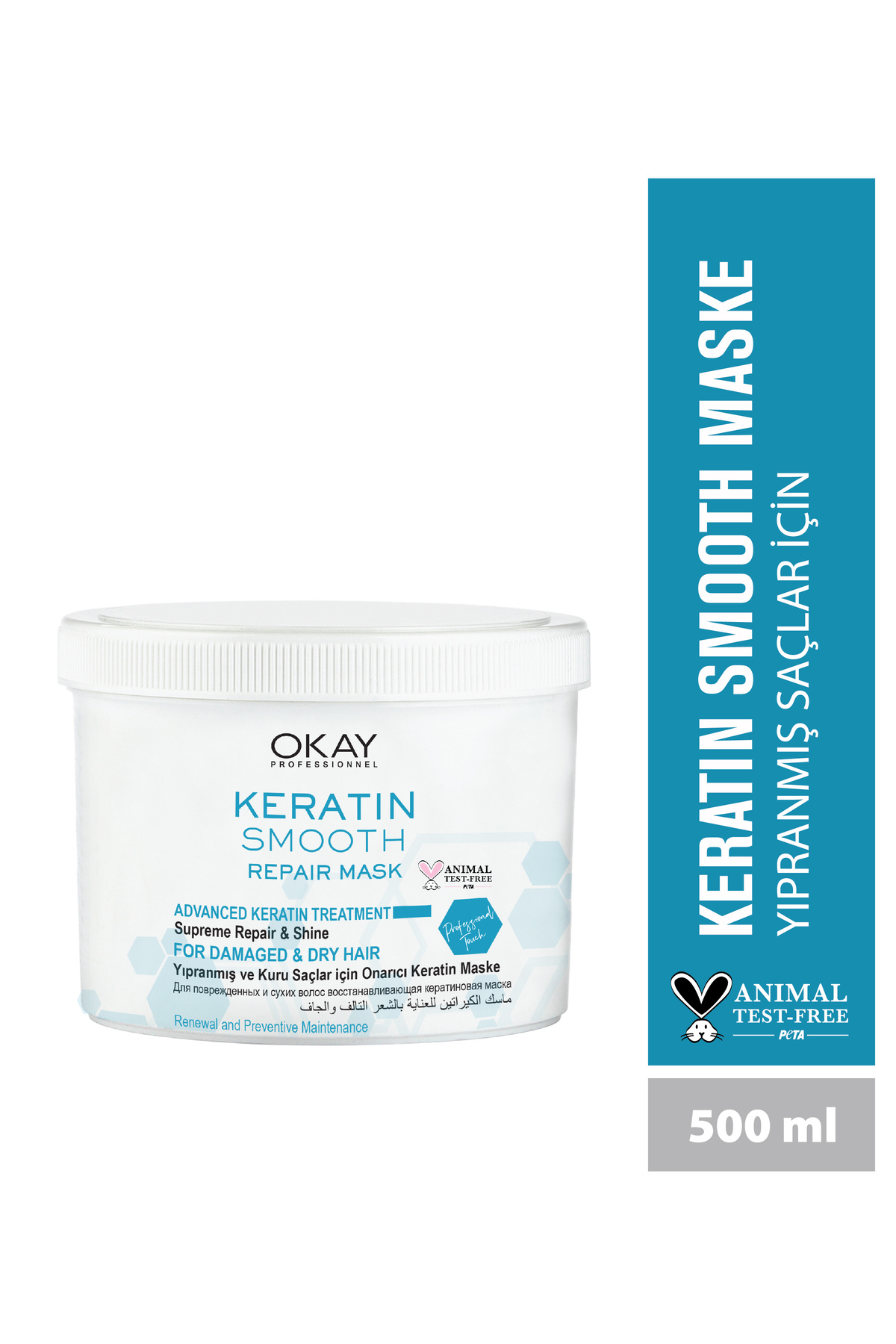 OKAYPROFESSIONNEL Keratin Smooth Onarıcı Maske 500 ml