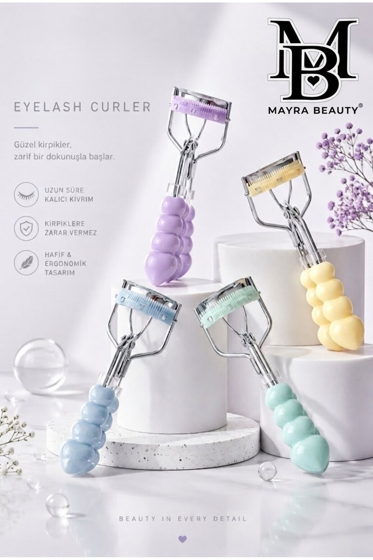 PİRAYE AKSESUAR Kirpik Kıvırcı • Eyelash Curler • Pro Kirpik Kıvırıcı • 1 Adet• Doğal Kirpik Kıvırıcı Premium