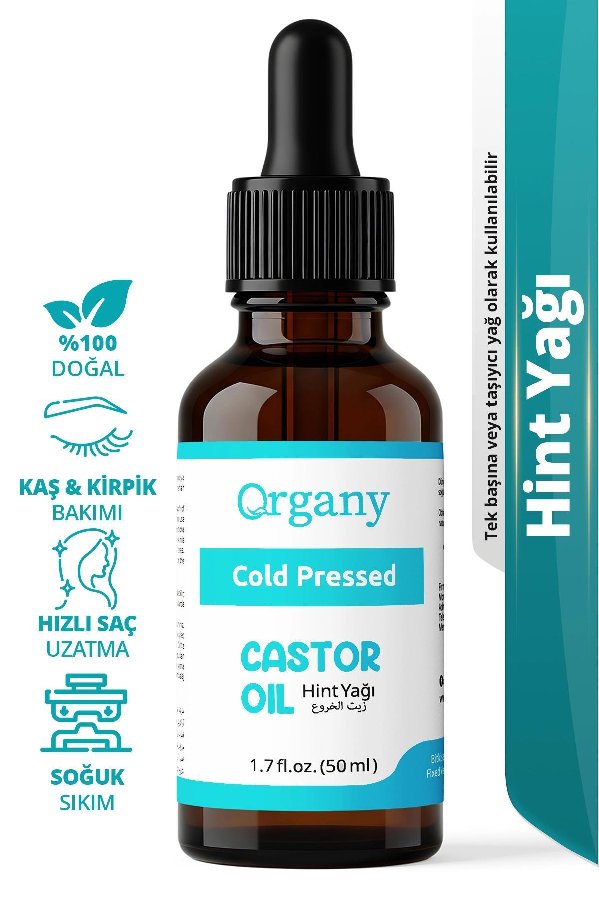 Organy Soğuk Sıkım Hint Yağı %100 Doğal Saç Derisi ve Cilt Bakım Yağı Castor Oil 50 ml